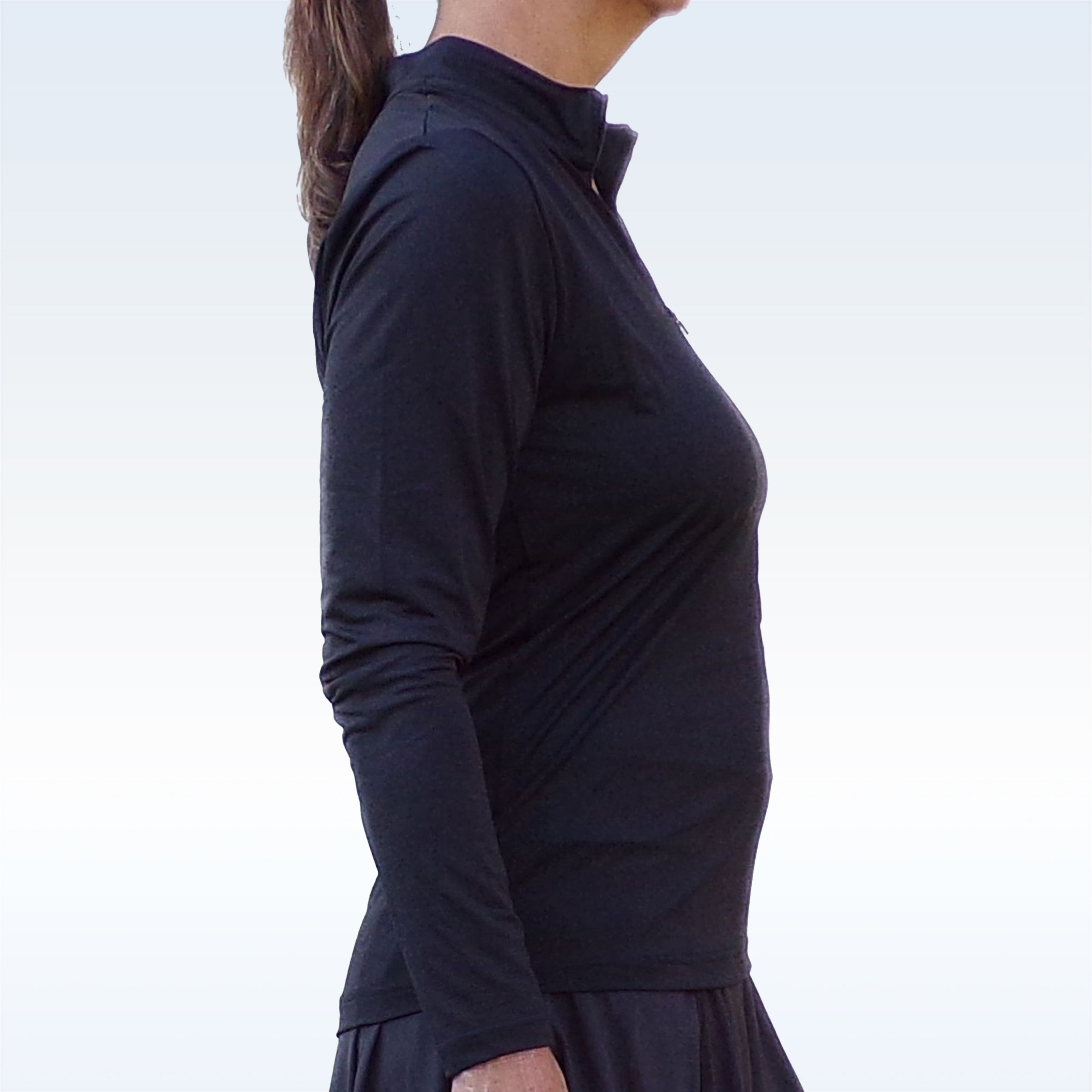 Pickleball Bella 1/4 Zip Long Sleeve Black
