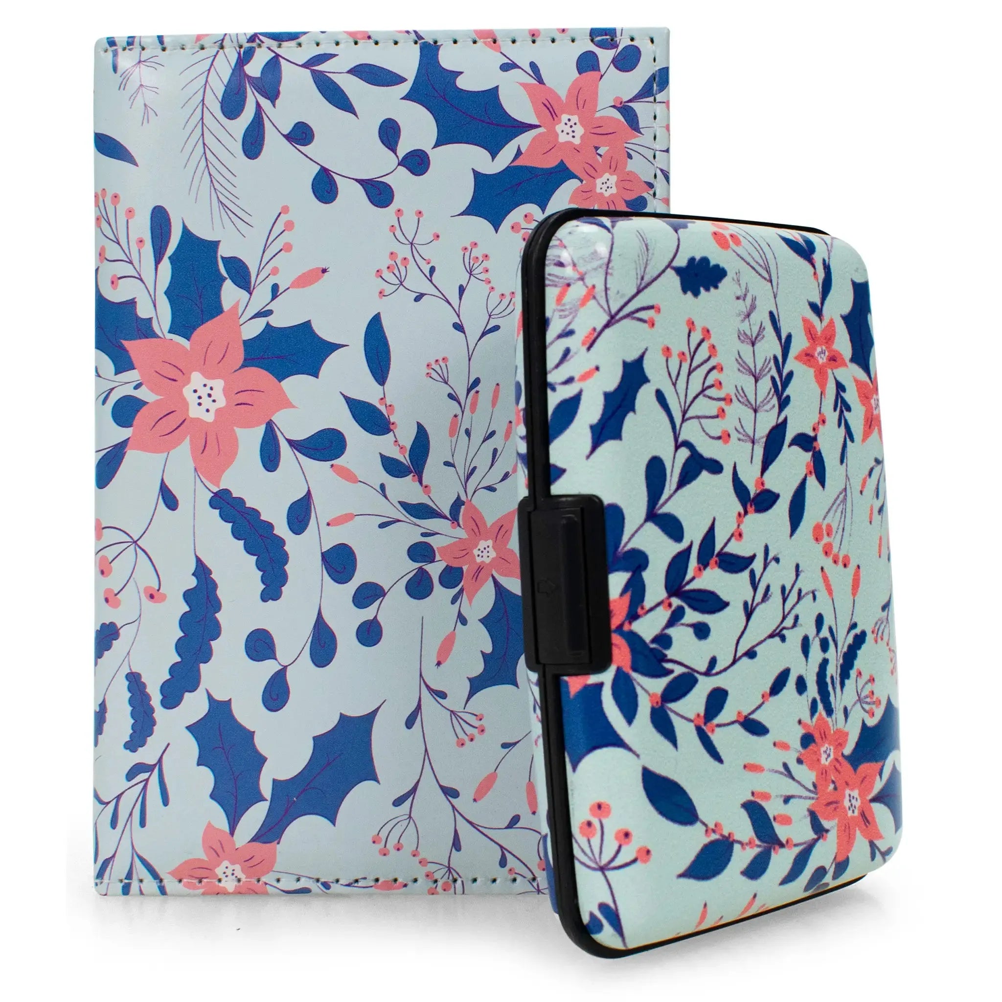 Floral patterned case with a USB port on a white background