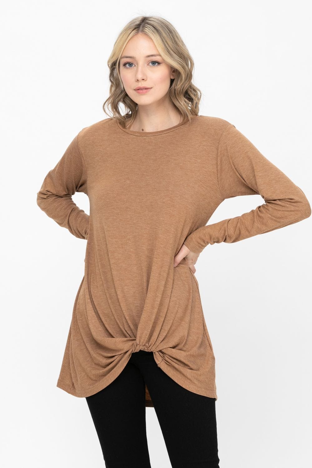 Comfy Soft Casual Twist Knot Tunics