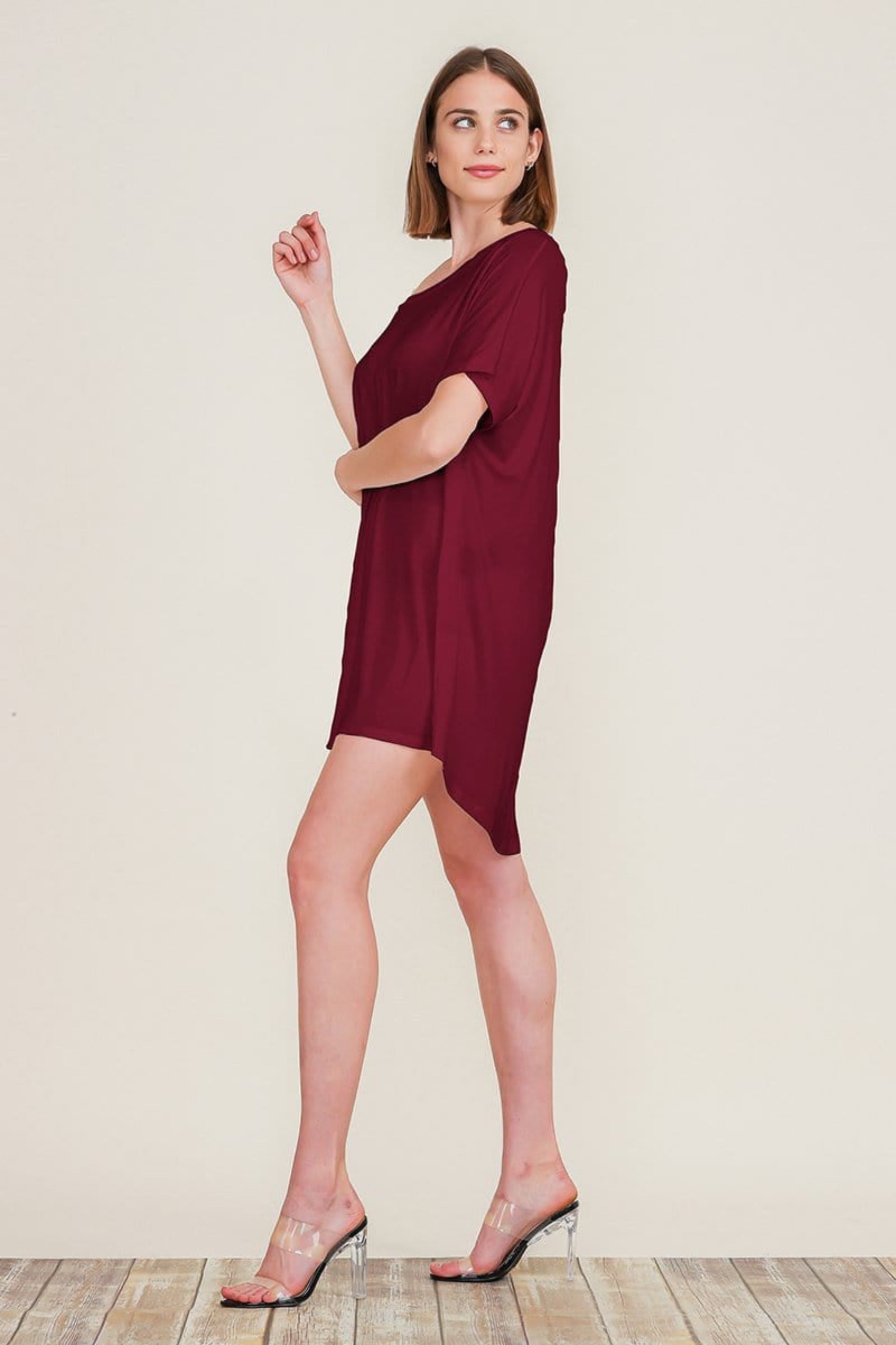 Loose Home Long Sleeve Shirt Mini Dress
