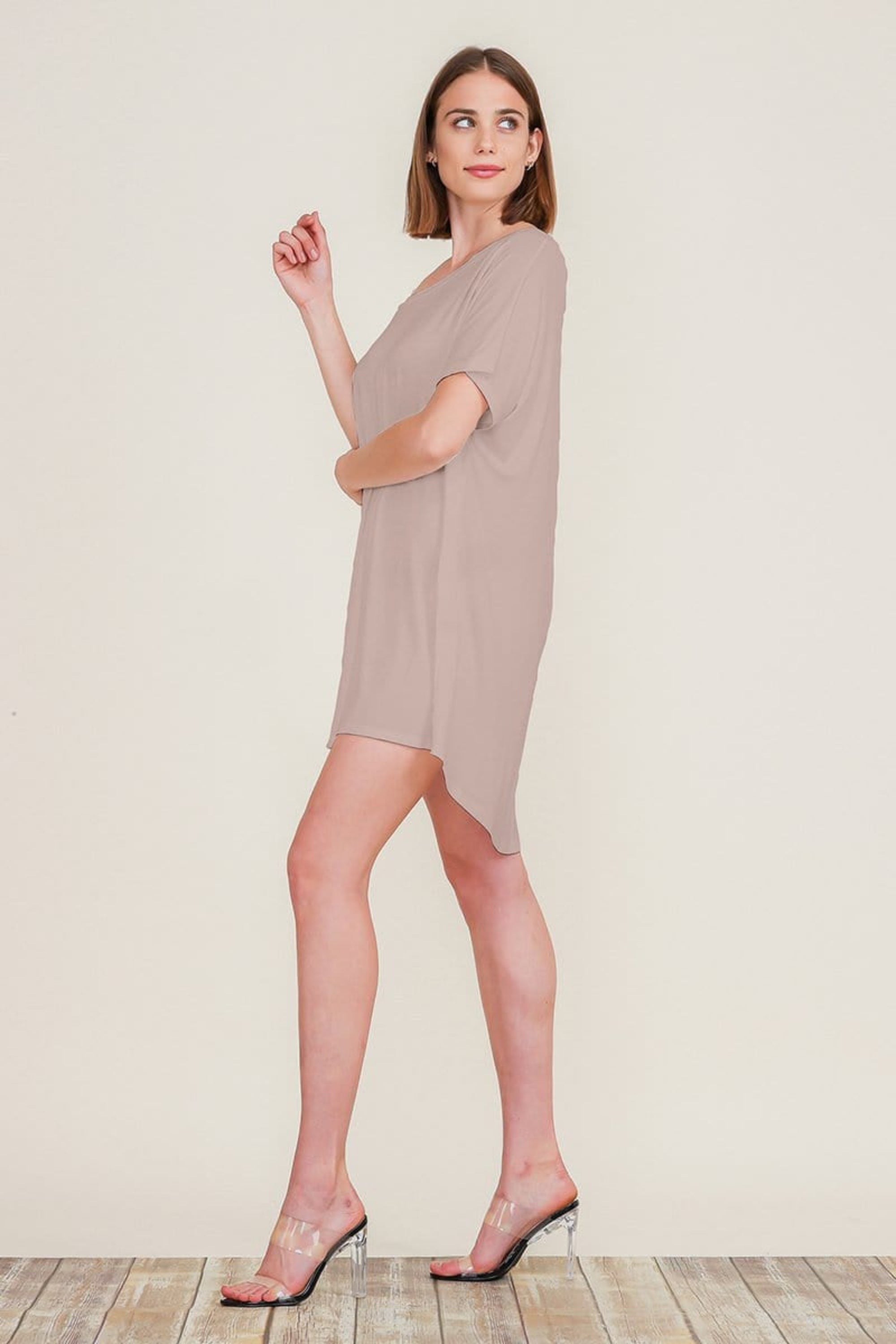 Loose Home Long Sleeve Shirt Mini Dress