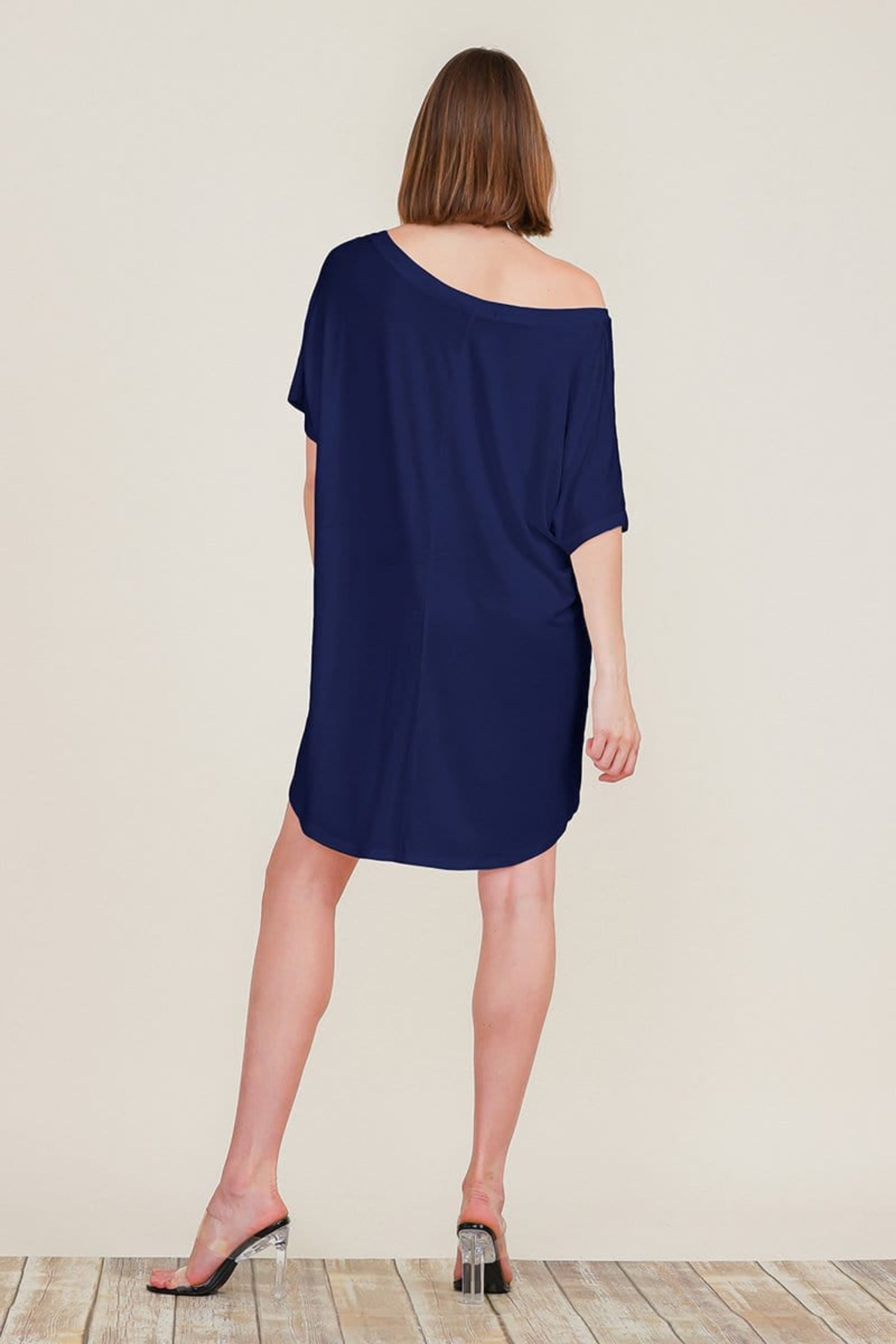 Loose Home Long Sleeve Shirt Mini Dress