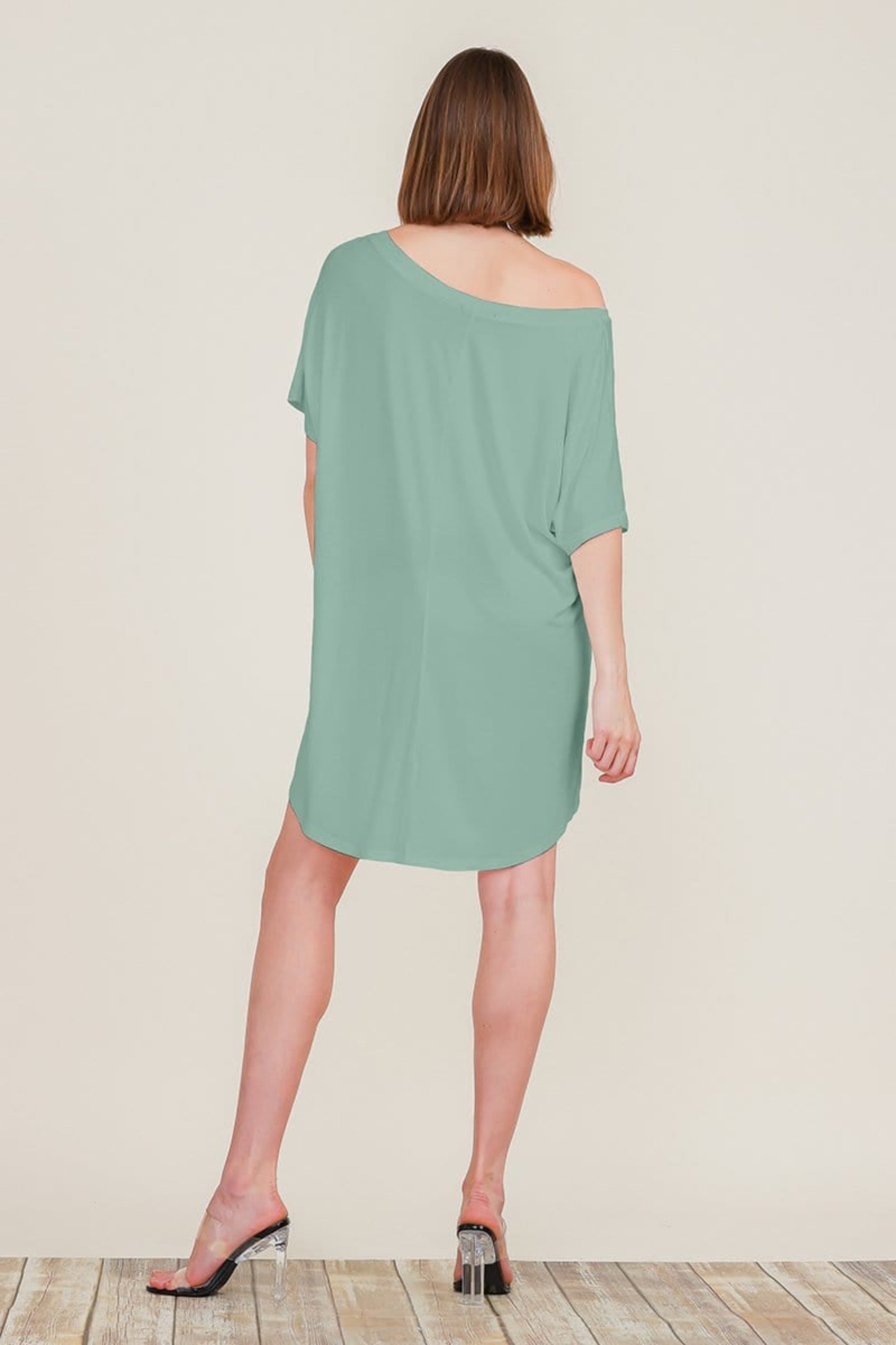 Loose Home Long Sleeve Shirt Mini Dress