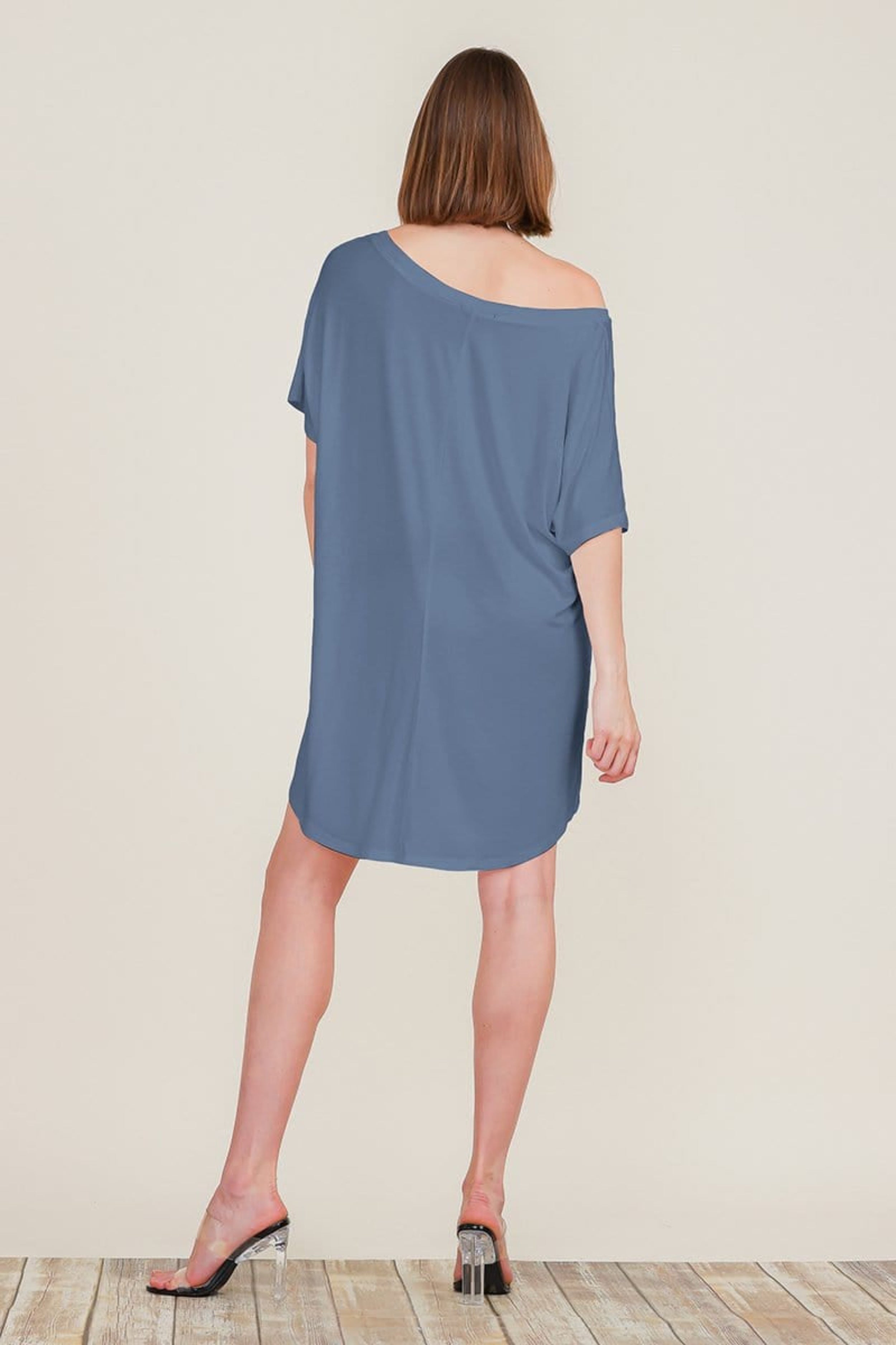 Loose Home Long Sleeve Shirt Mini Dress