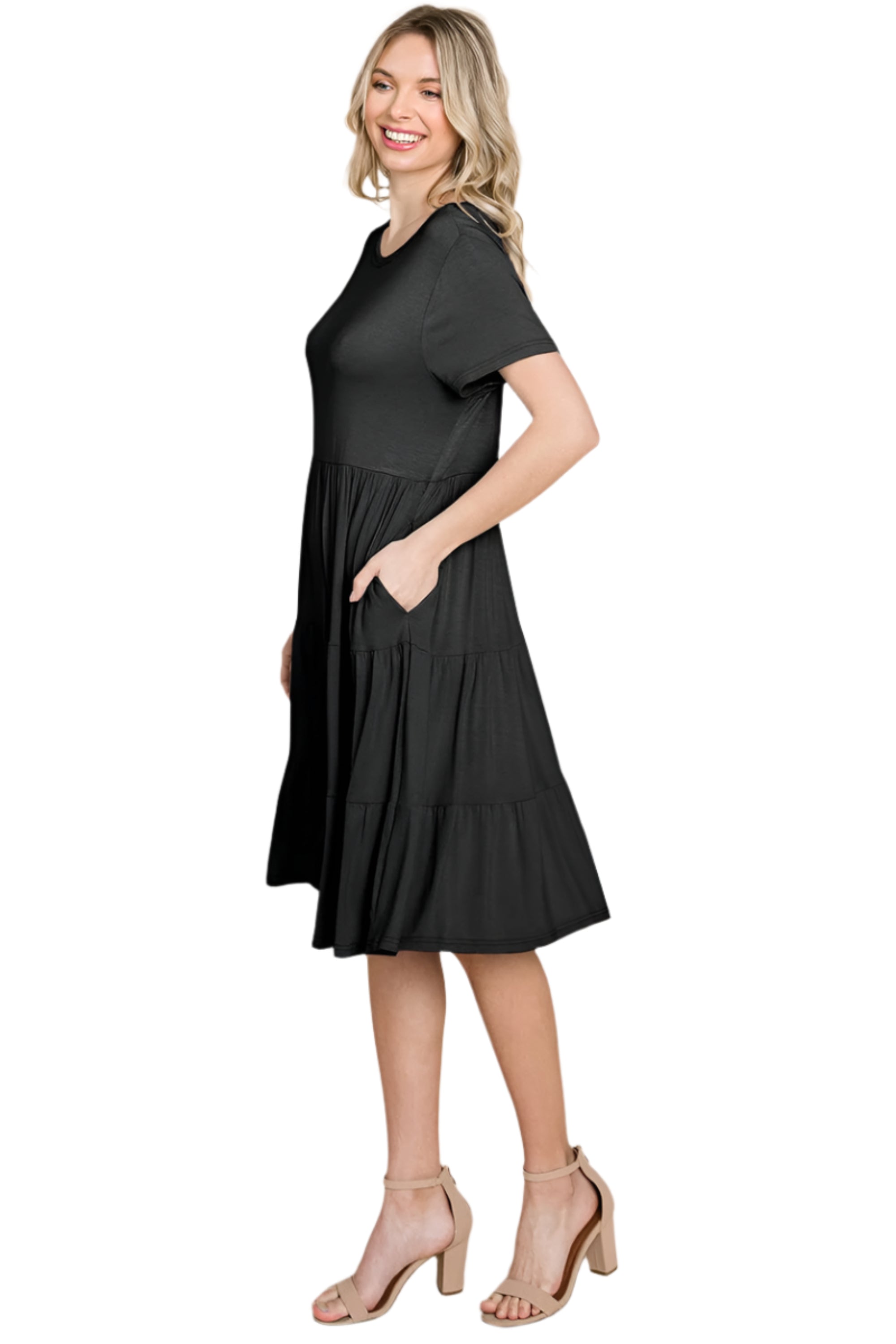 Everyday Knit Tiered Ruffle Hem Dress