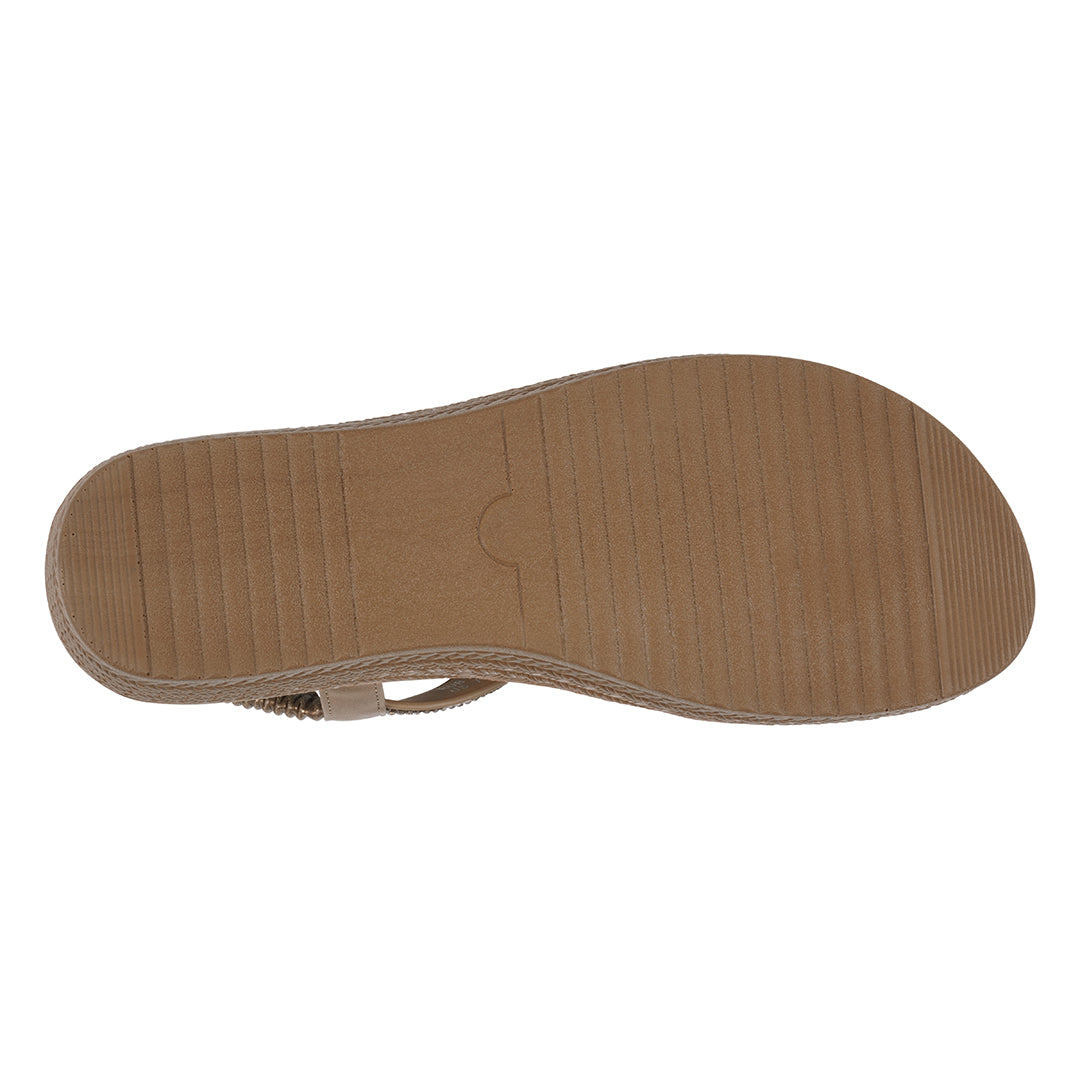 GC Shoes Women's Ruby Gold Embellished Cross Strap Wedge Sandals