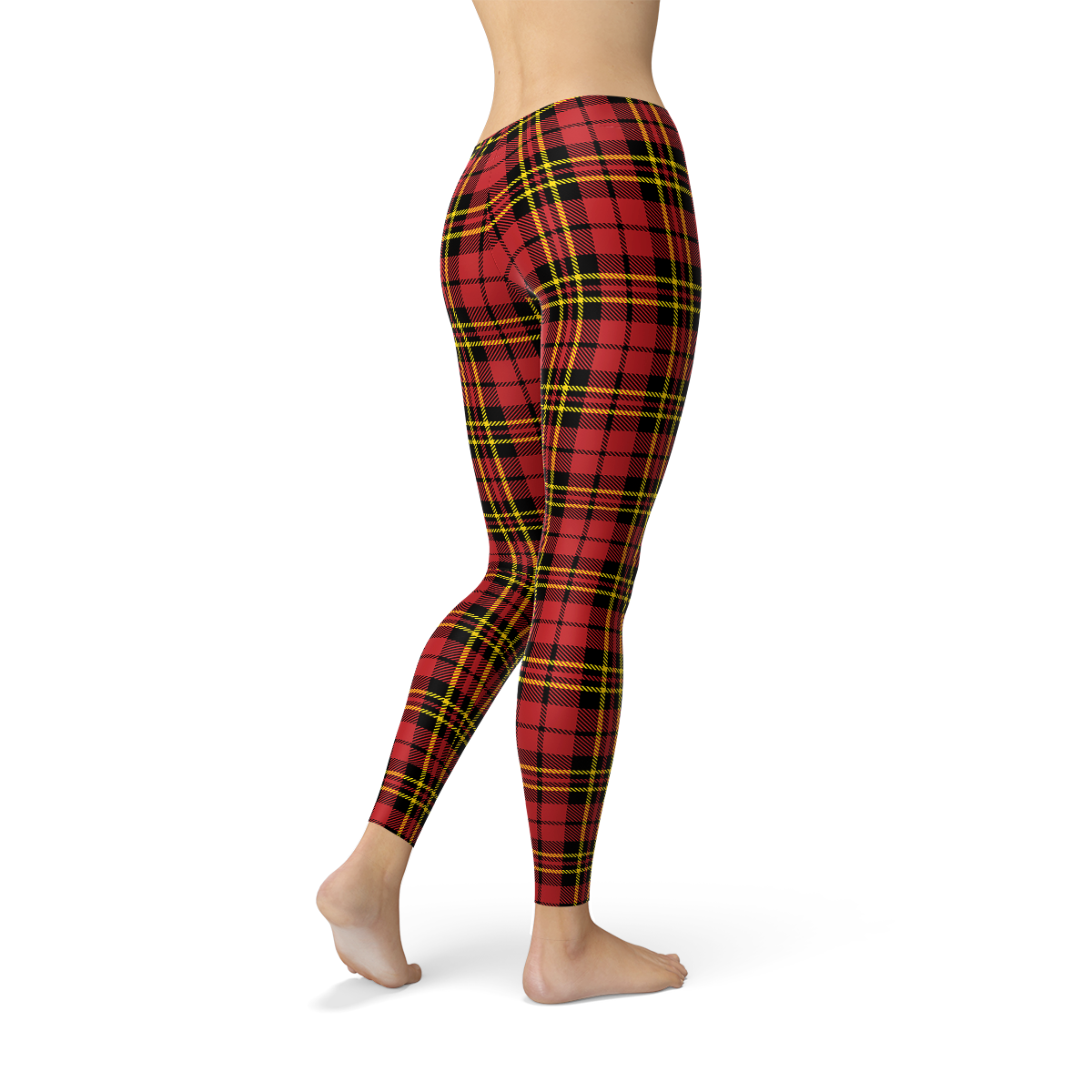 Red Plaid Tartan Leggings