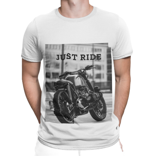 Motorcycle Just Ride Heavy Cotton T-Shirt