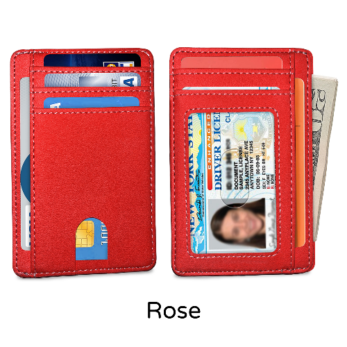 RFID Slim Faux Leather Wallets