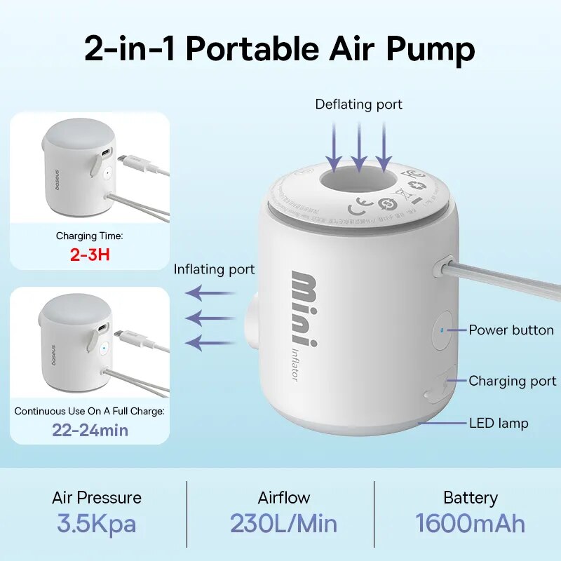 Baseus Portable Air Pump Electric Air Compressor