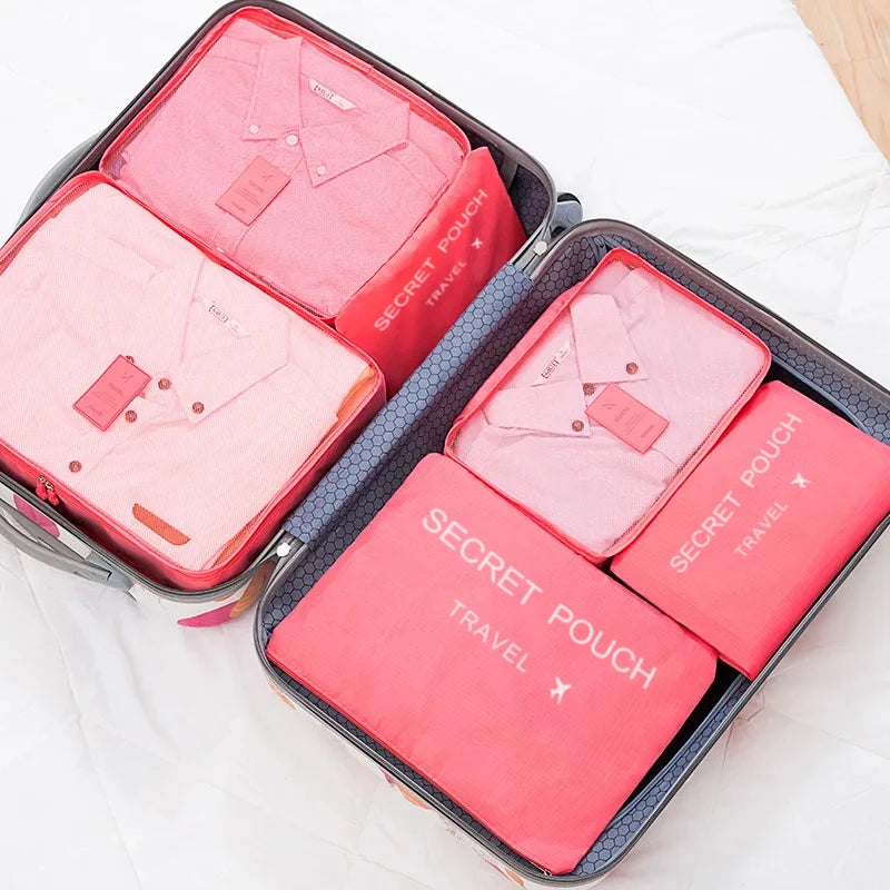Six Piece Travel Luggage Storage Bags