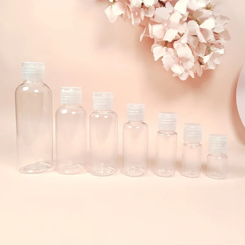 Clear Empty Plastic Travel Size Bottles w/ Flip