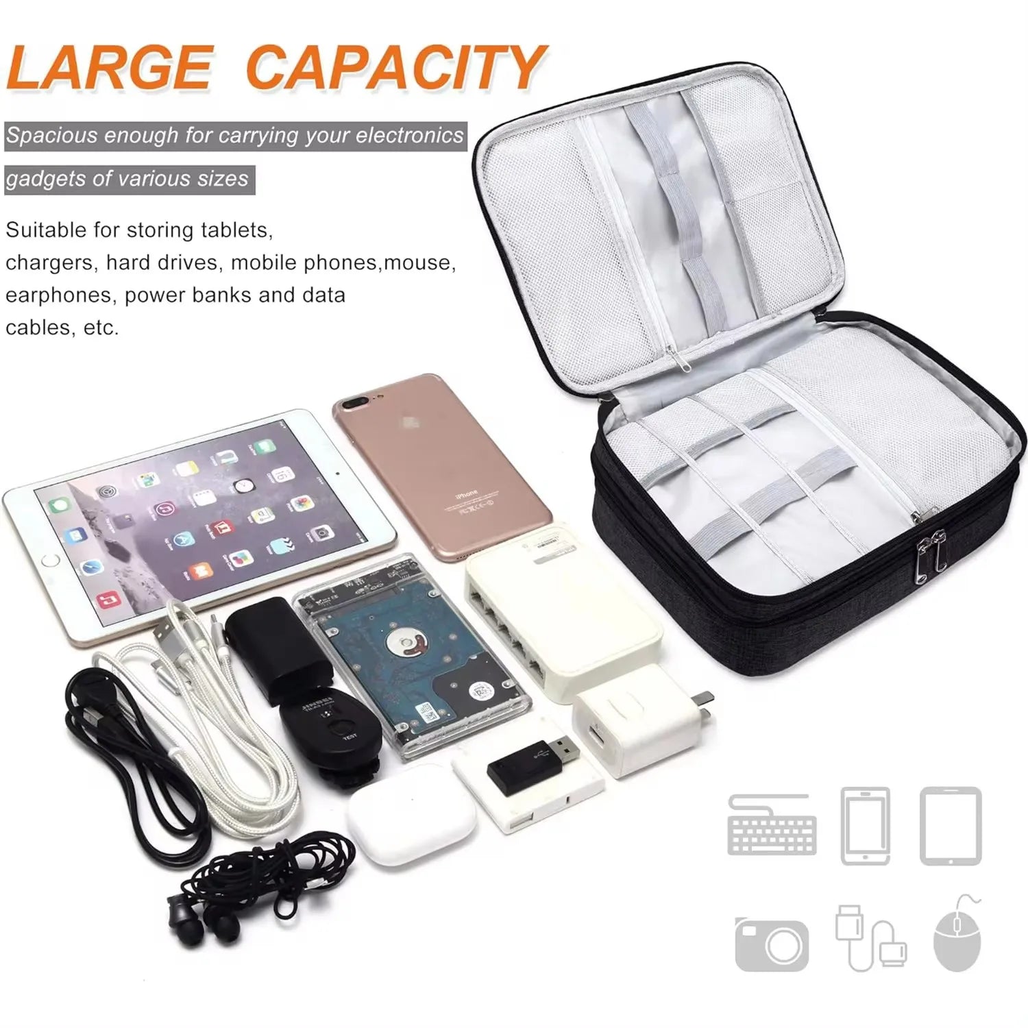 Waterproof Digital Electronic Accessories Organizer