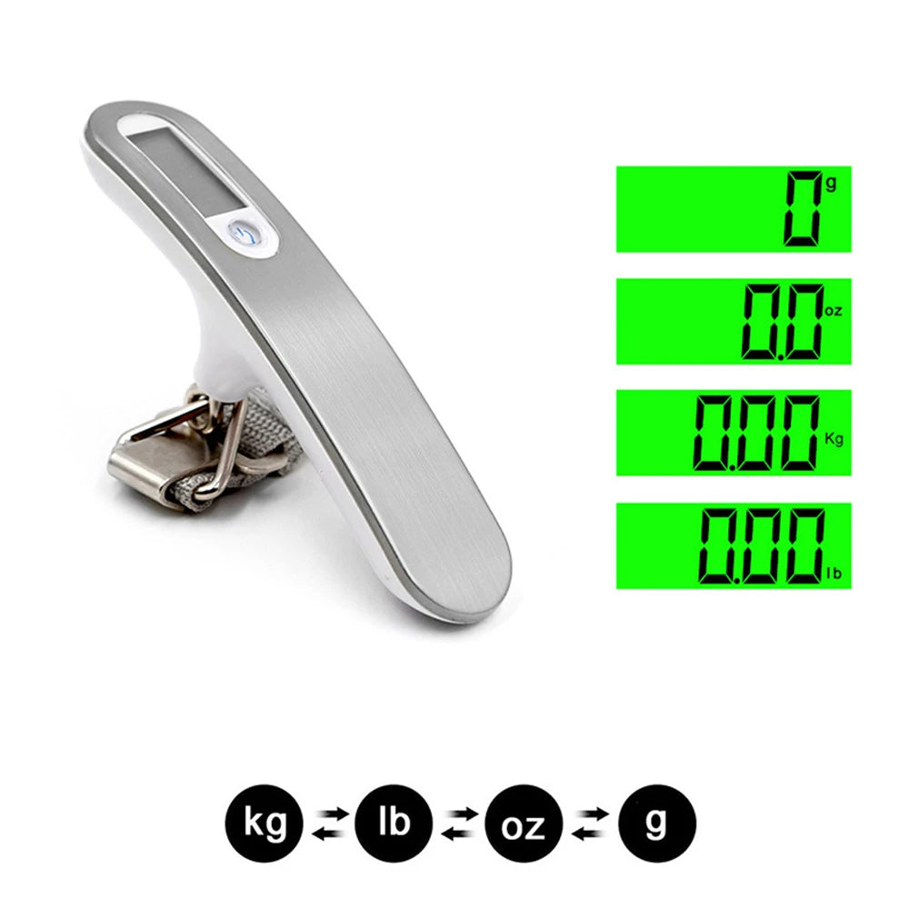 50kg/110lb Hand Held Digital Luggage Scale LCD Electronic Hanging Belt