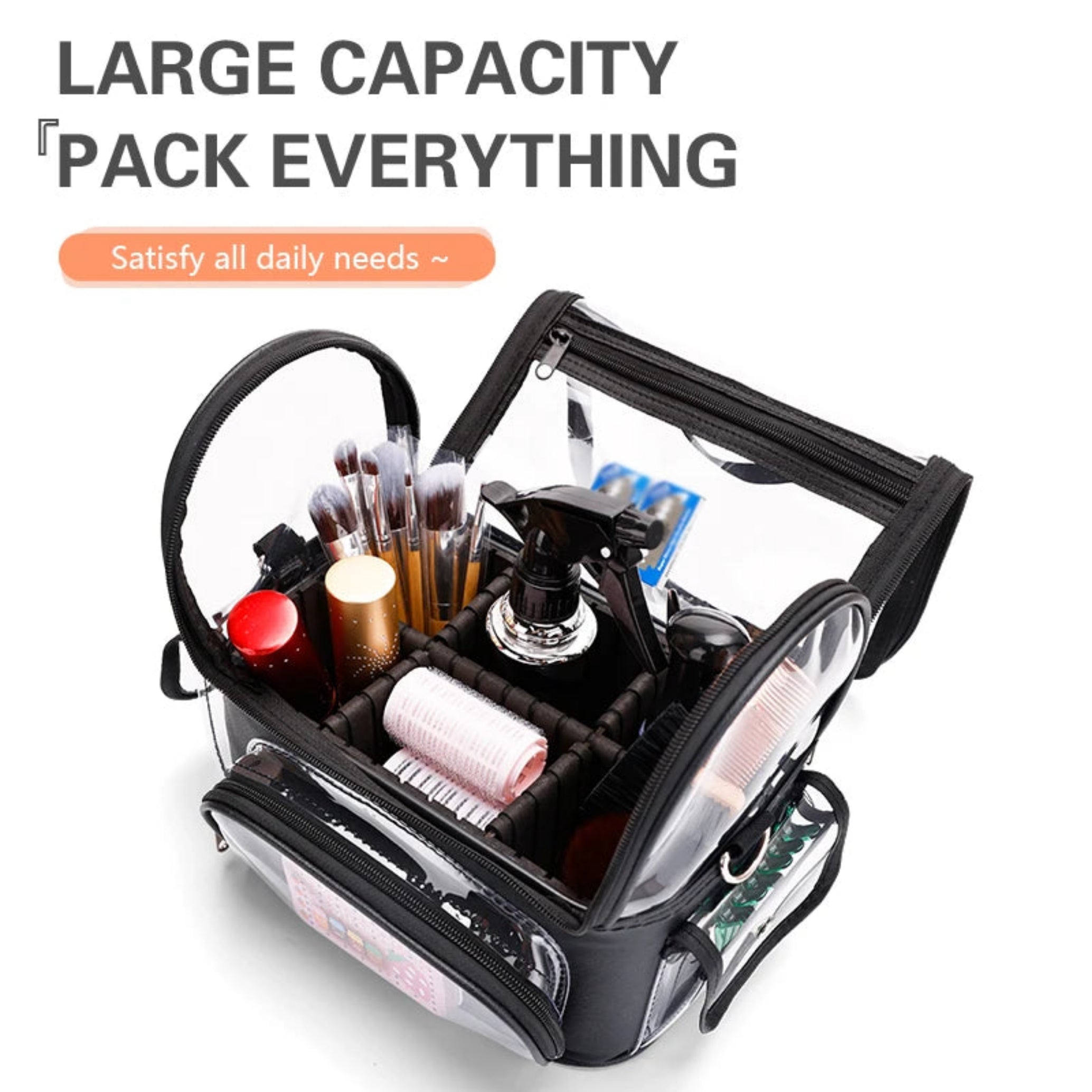 Professional with Adjustable Strap and Dividers Makeup Brush Case
