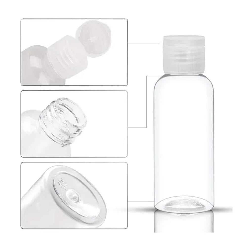 Clear Empty Plastic Travel Size Bottles w/ Flip