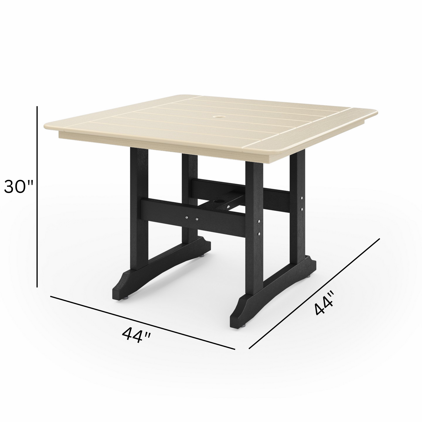 Rectangular table with dimensions labeled on a white background