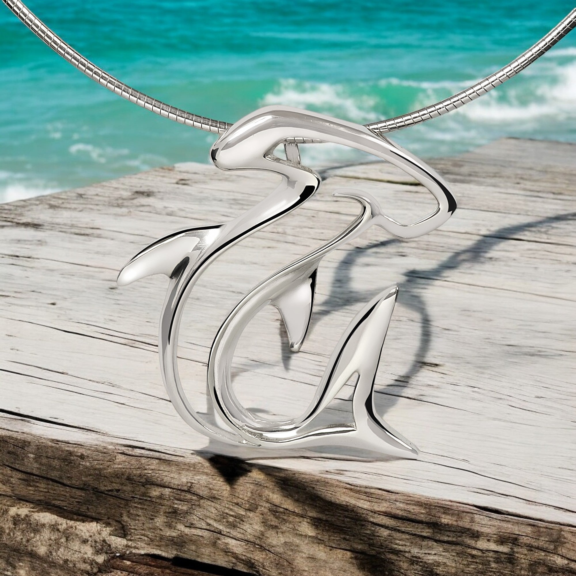 Sterling Silver Hammerhead Shark Pendant Necklace