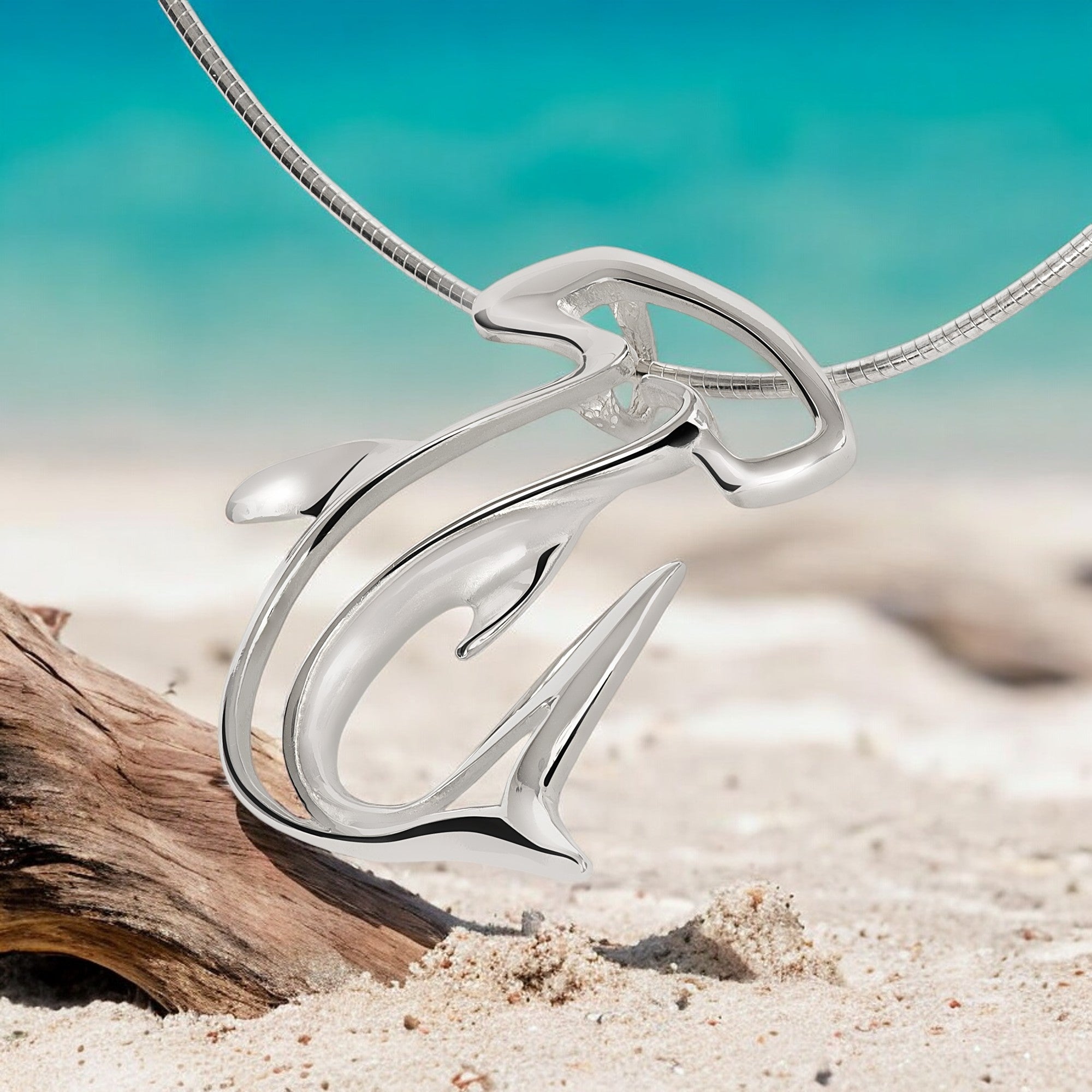 Sterling Silver Hammerhead Shark Pendant Necklace