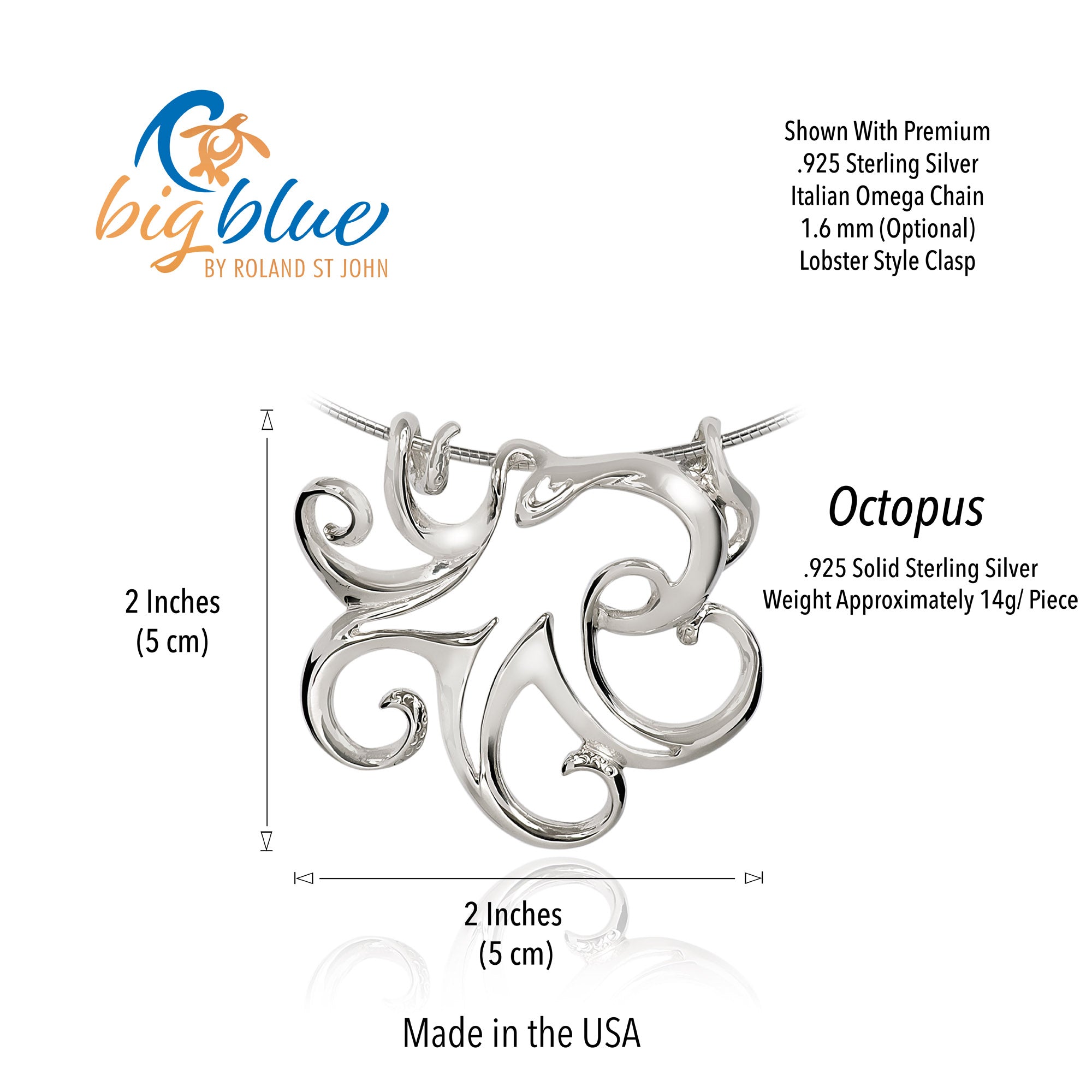 Octopus Necklaces for Women Sterling Silver