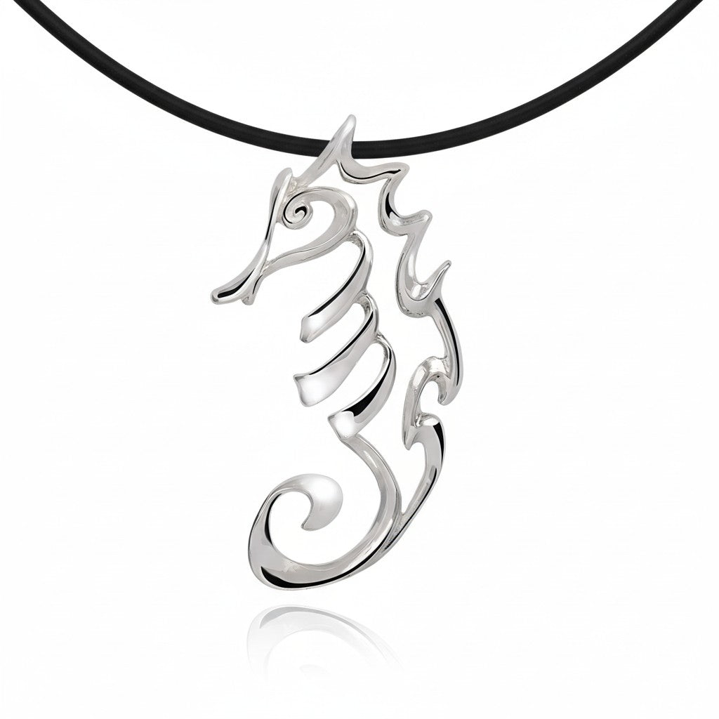 Big Blue Seahorse Necklaces for Women Sterling Silver