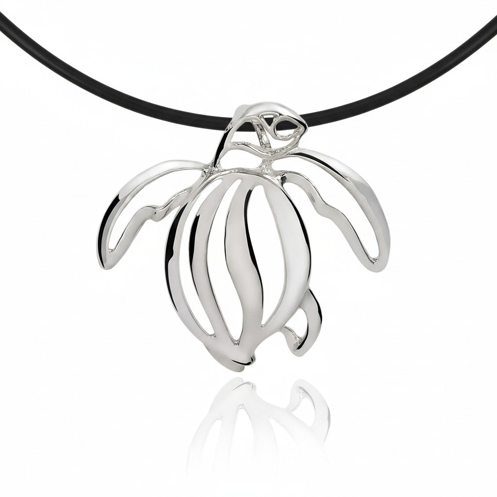 Big Blue Sea Turtle Necklaces Sterling Silver