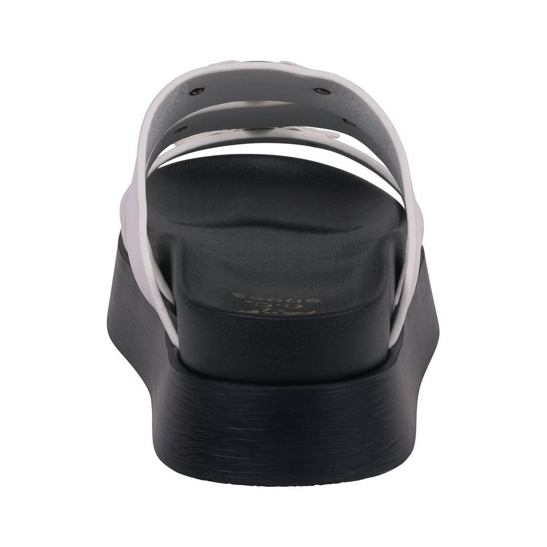 GC Shoes Women's Stevie White Strappy Slide Platform Sandals