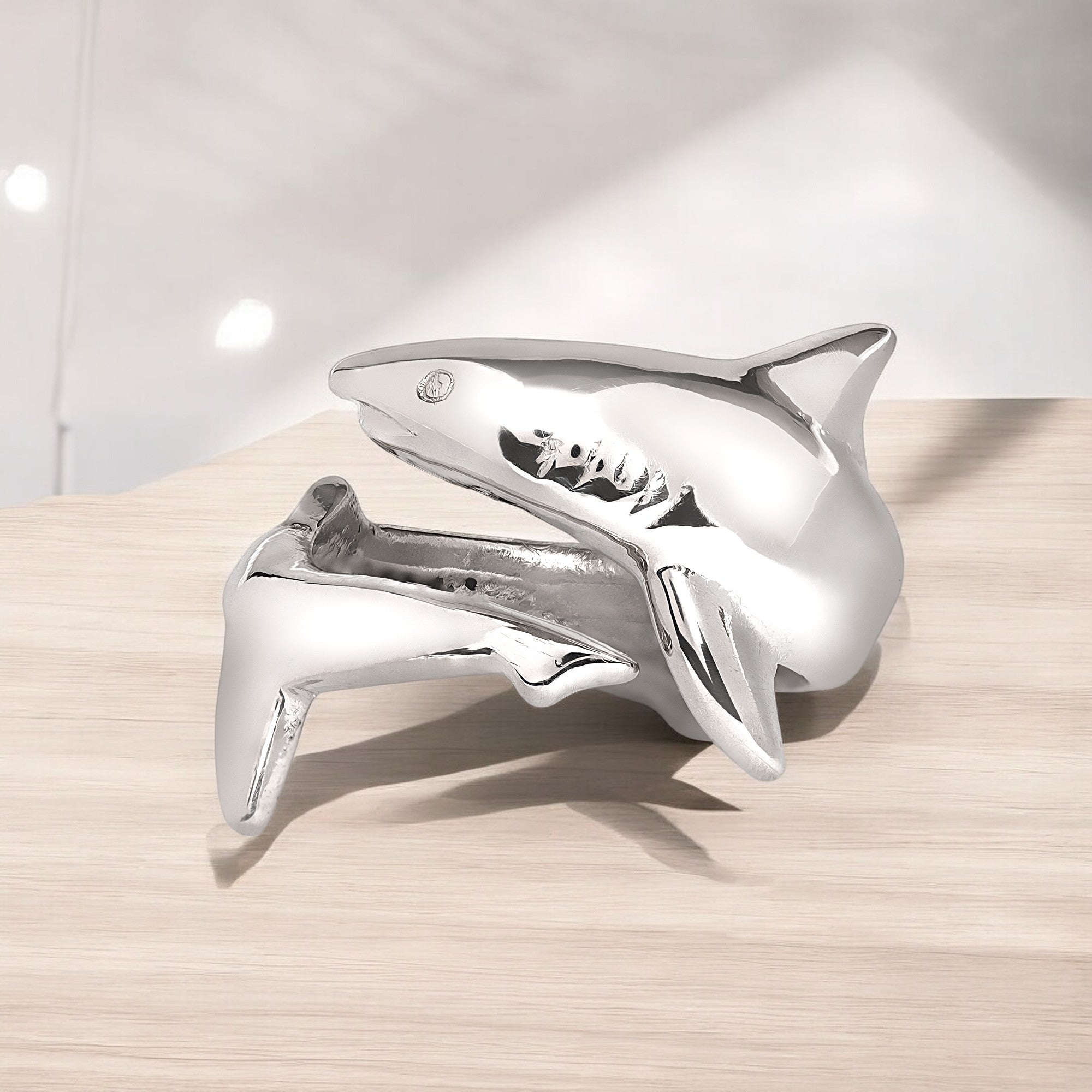 Sterling Silver Adjustable Shark Ring