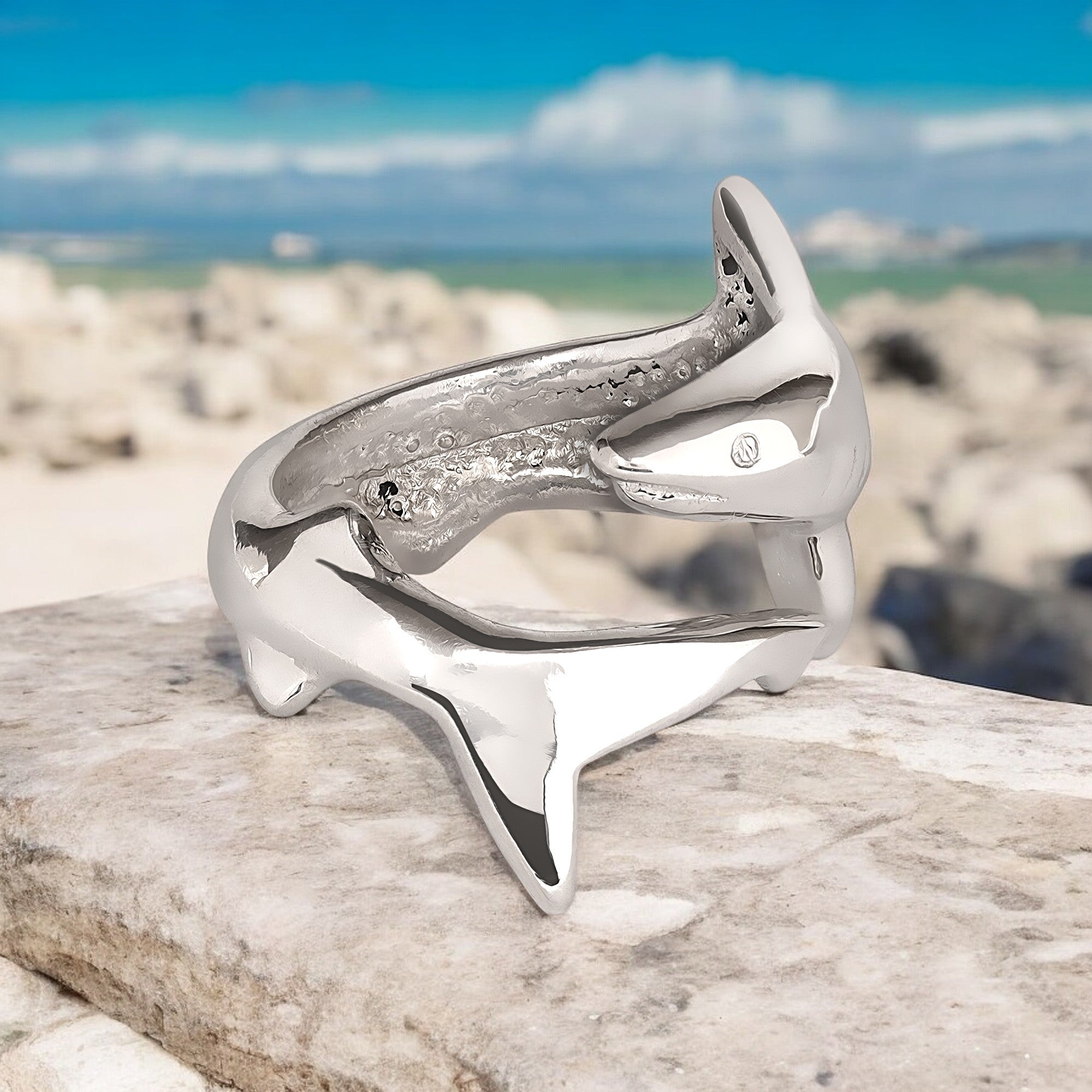 Sterling Silver Adjustable Shark Ring