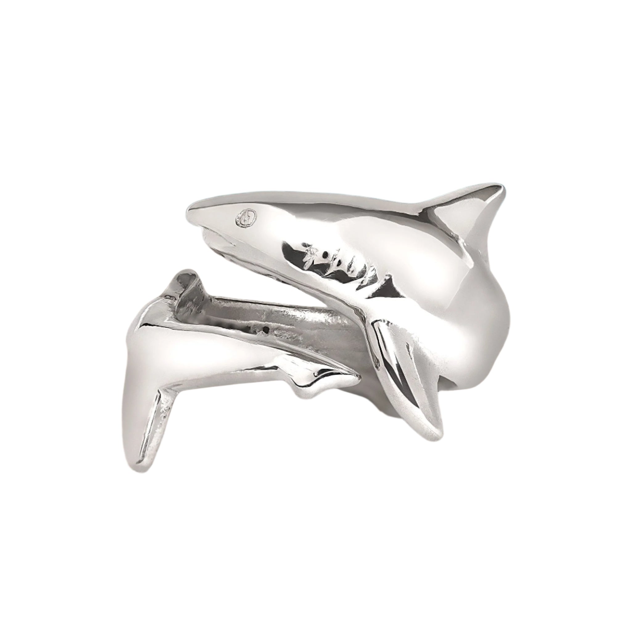 Sterling Silver Adjustable Shark Ring