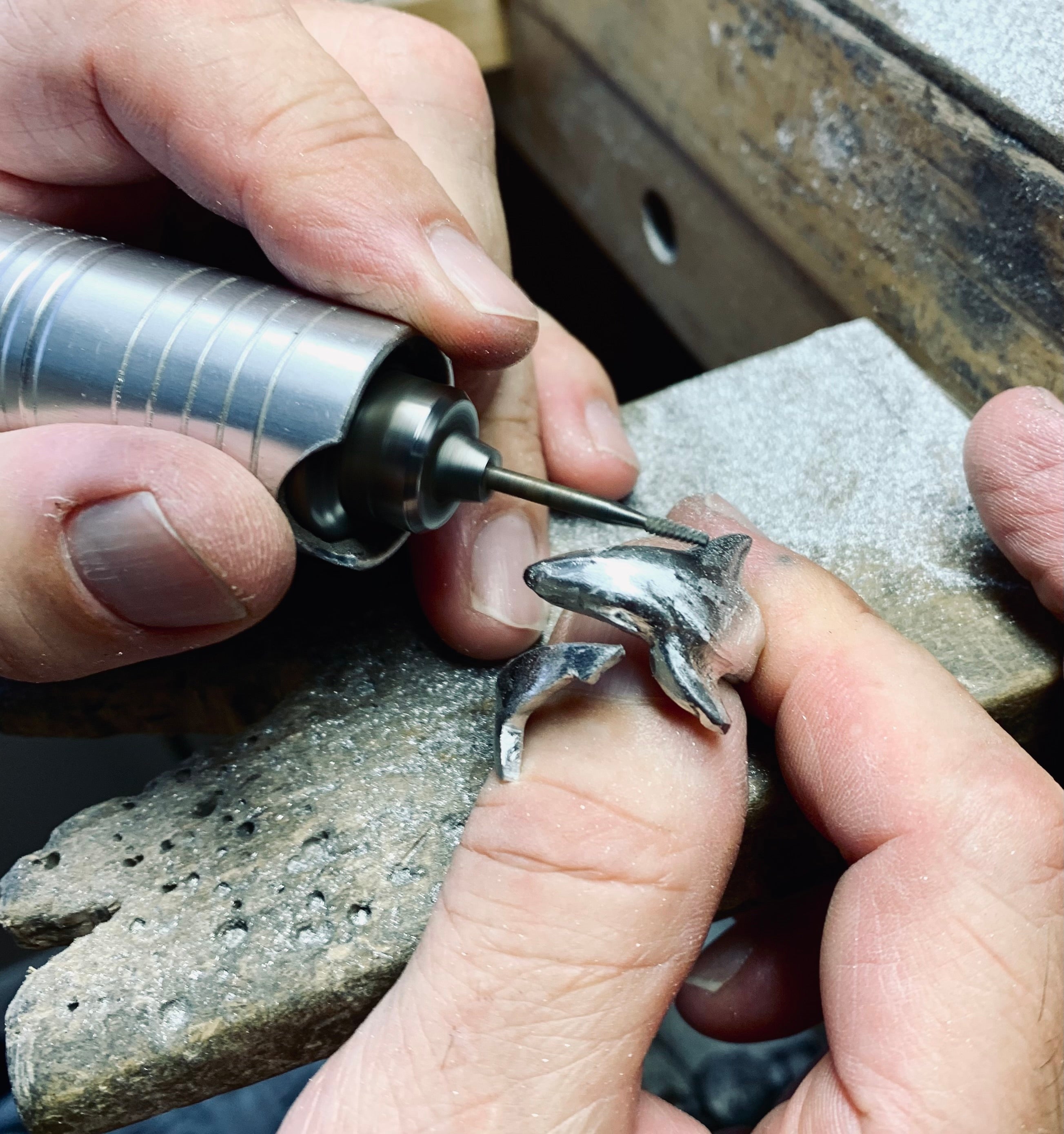 Sterling Silver Adjustable Shark Ring