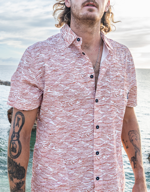 Roll Tides Ocre Seven Seas Button Up