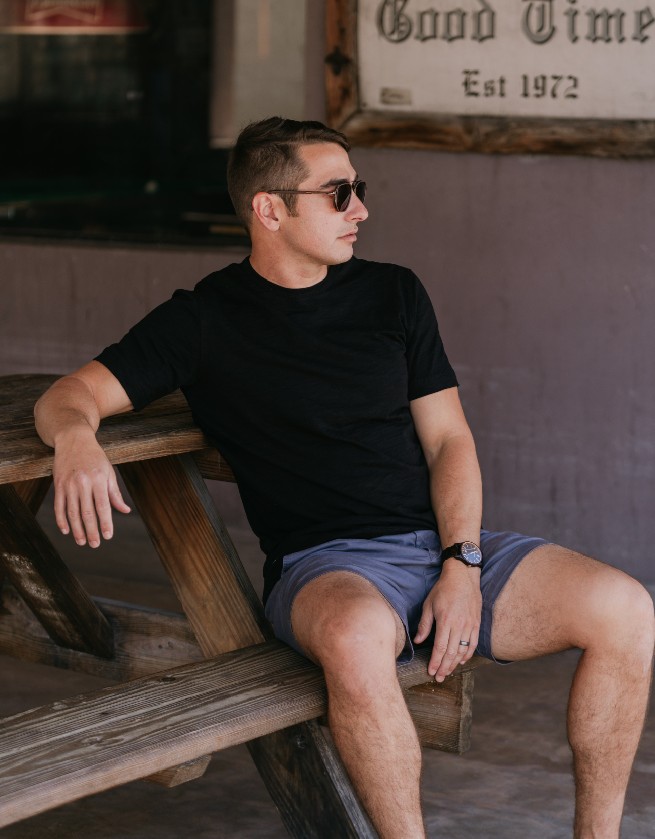 Solid Black Slub Pima Tee