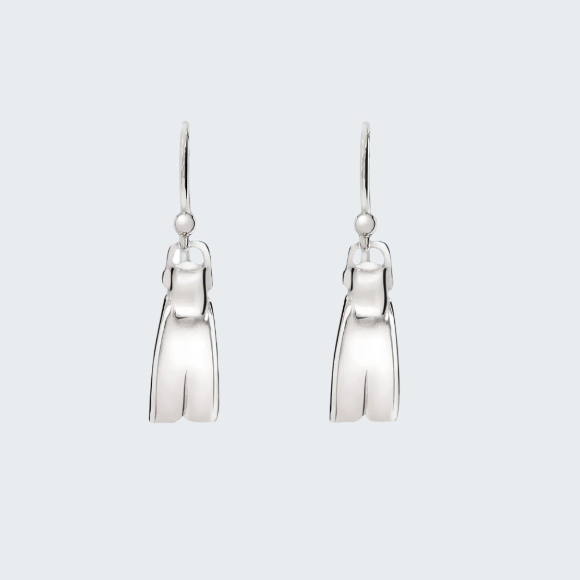 Dive Fin Earrings for Women Sterling Silver
