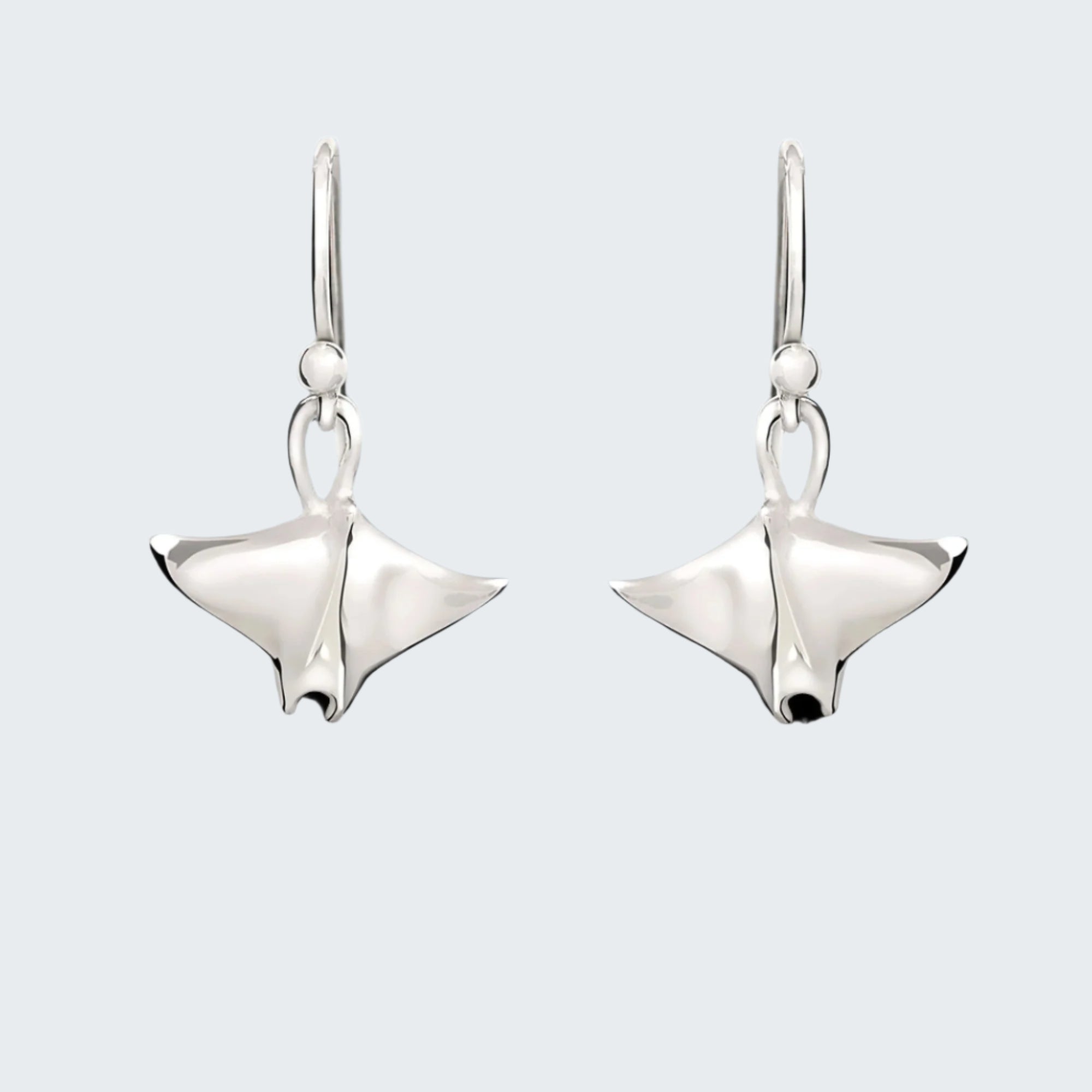 Stingray Charm Sterling Silver Earrings