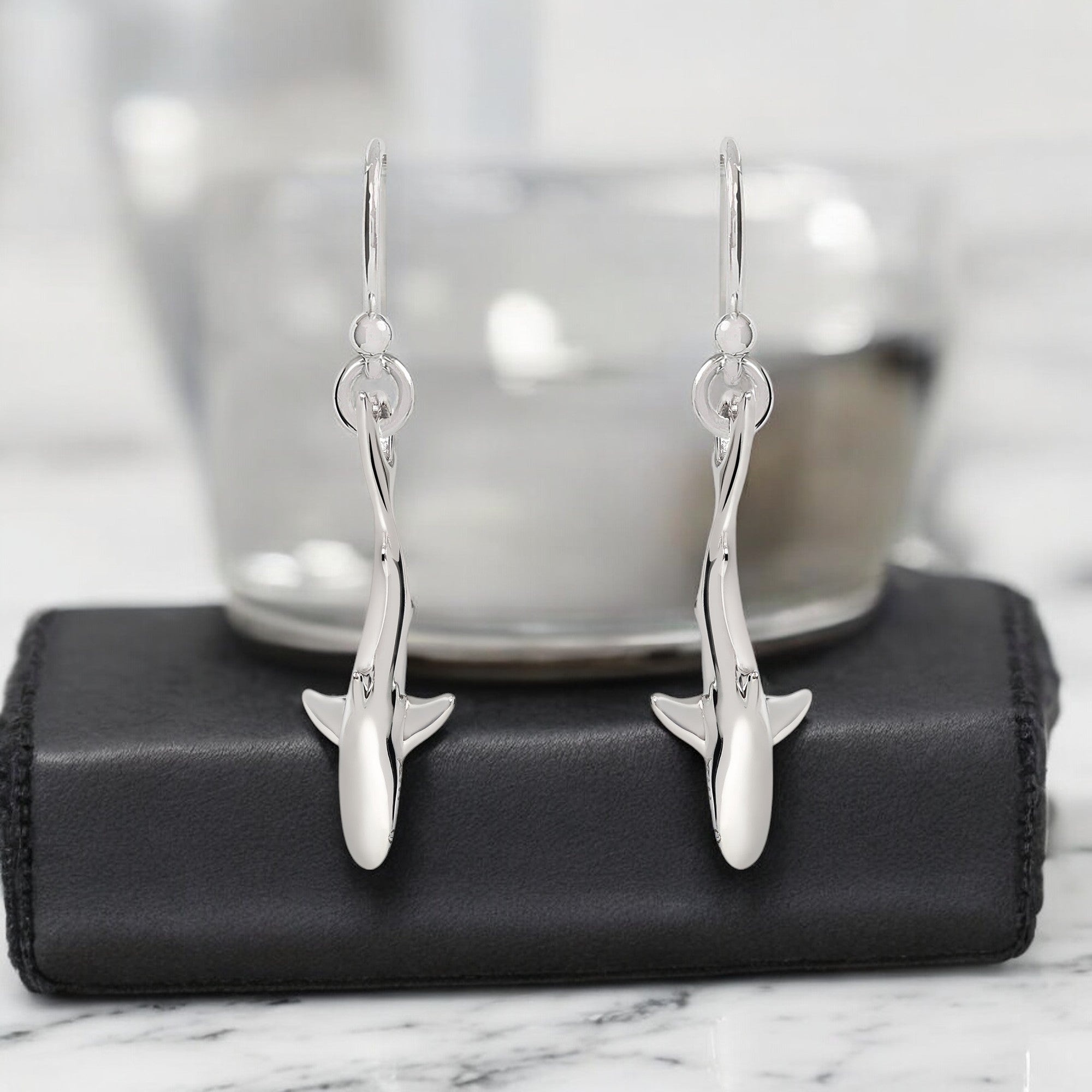 Shark Earrings for Women Sterling Silver