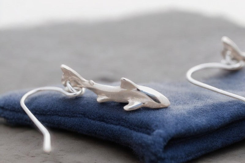 Shark Earrings for Women Sterling Silver