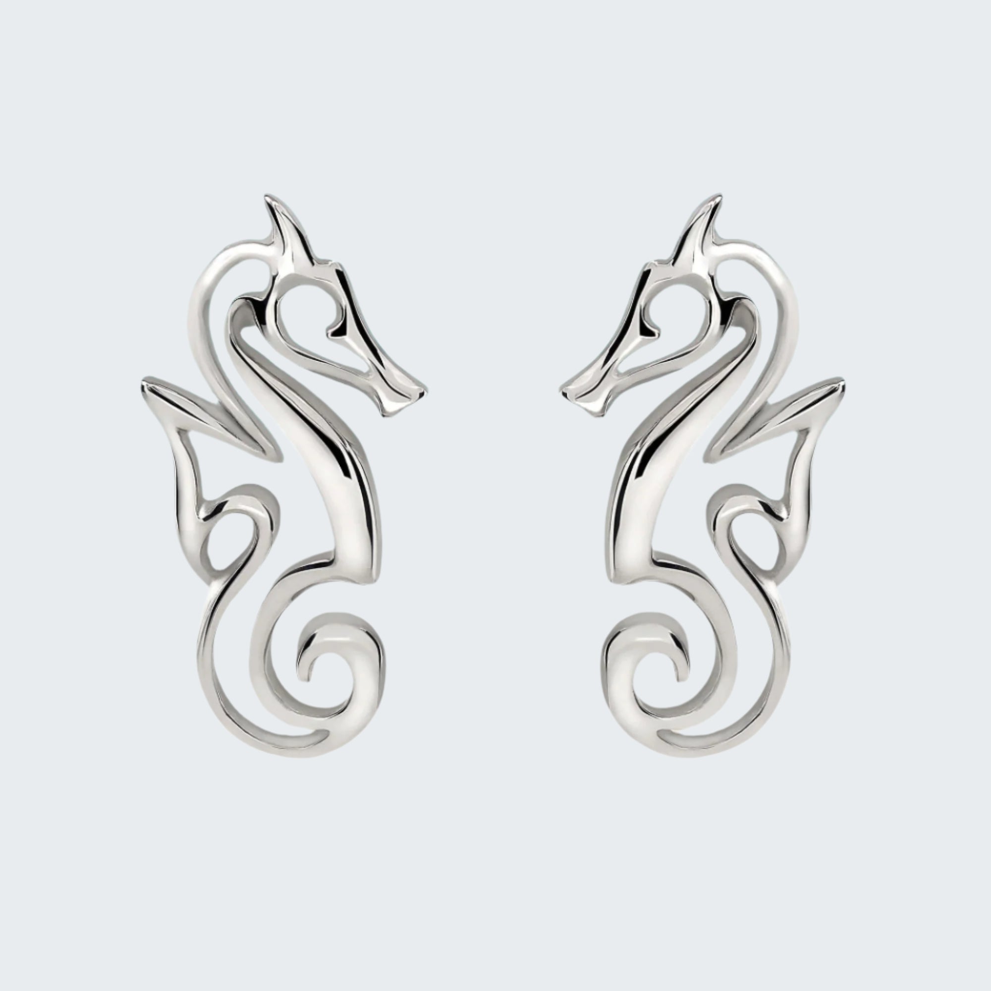 Seahorse Post Earrings Sterling Silver