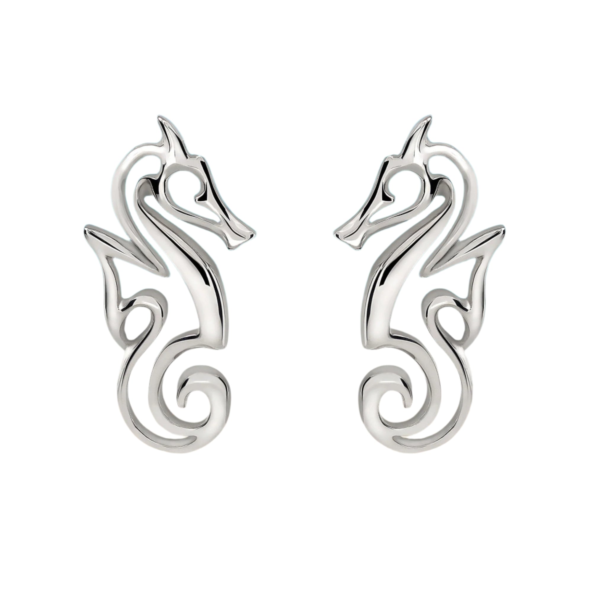 Seahorse Post Earrings Sterling Silver