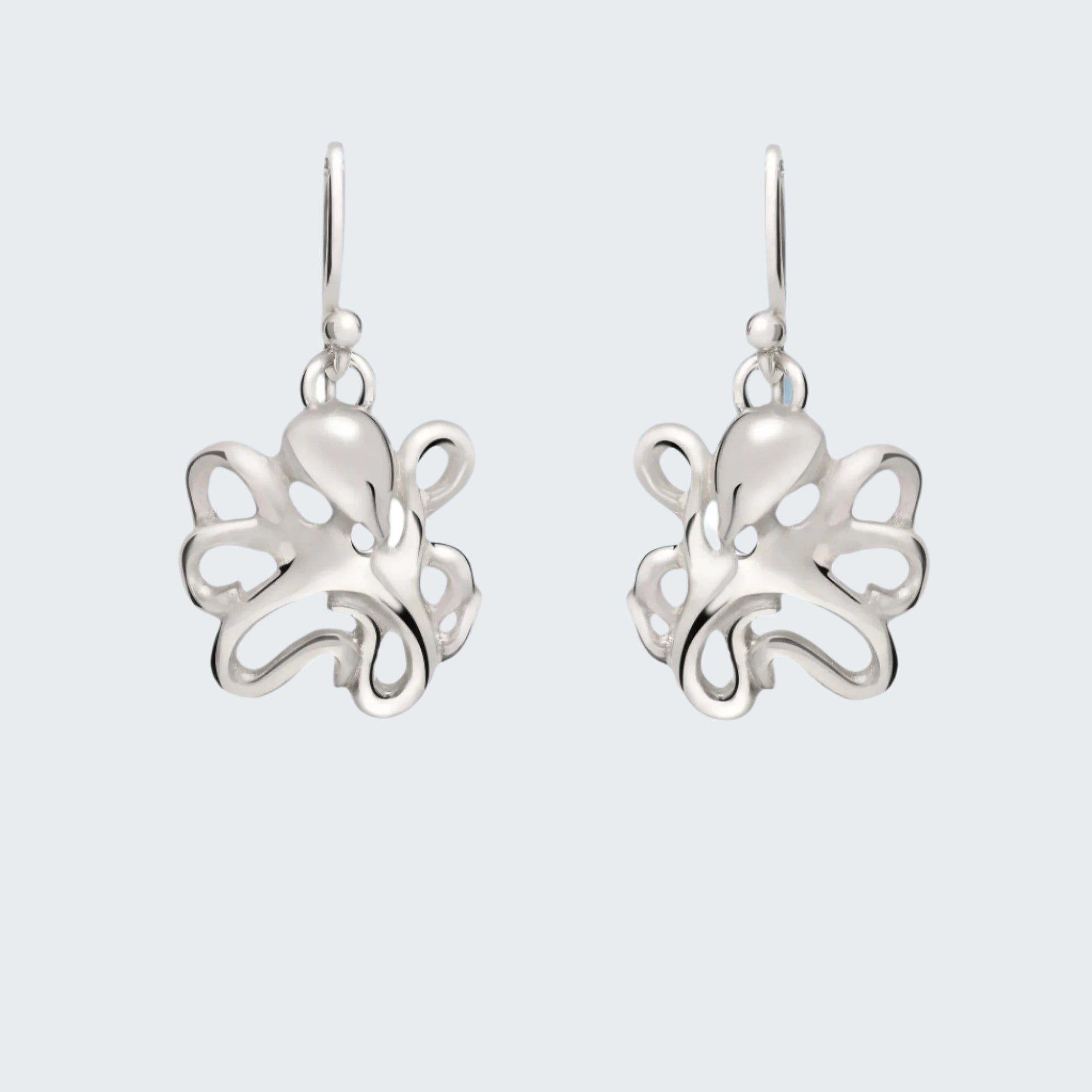 Octopus Earrings Sterling Silver