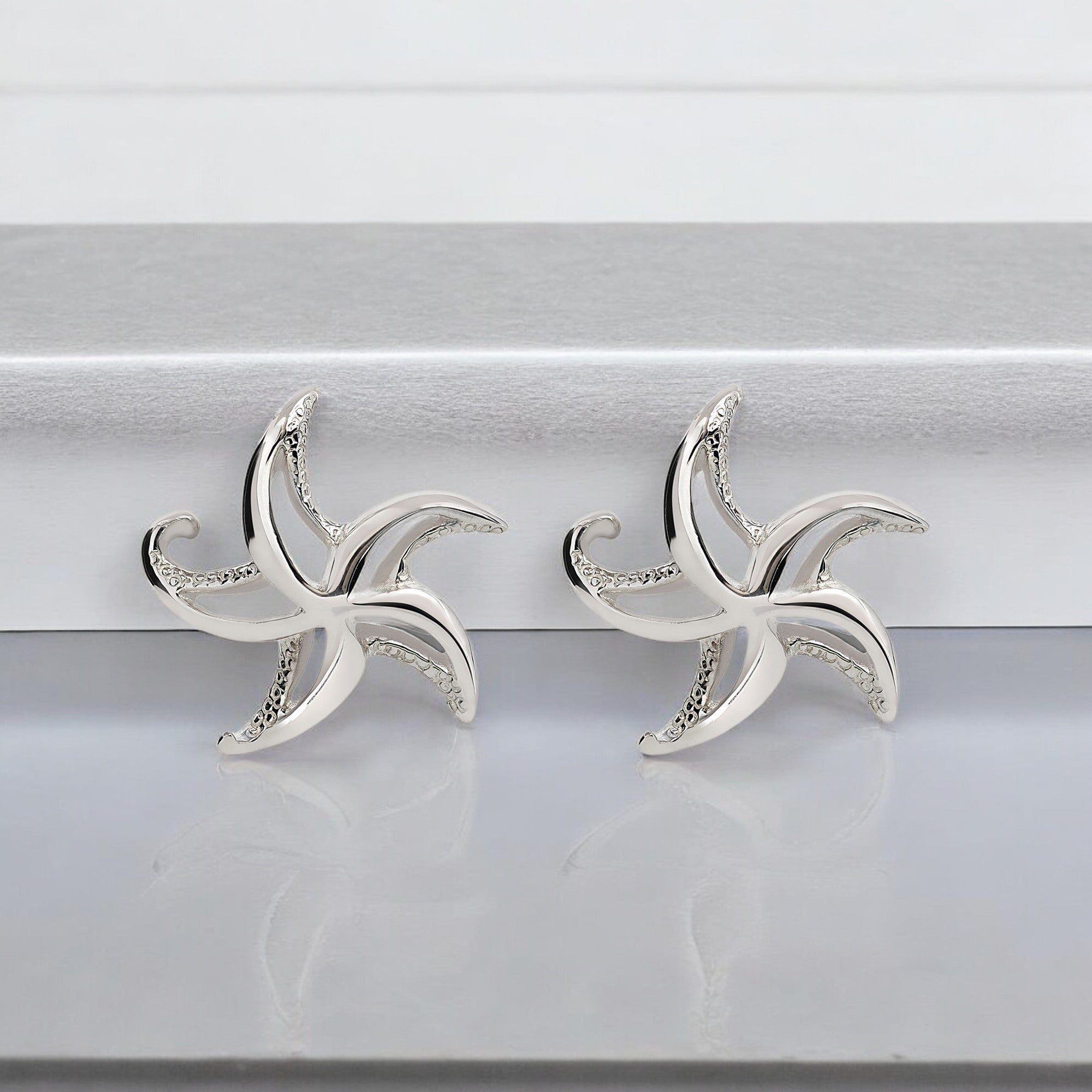 Starfish Post Earrings Sterling Silver