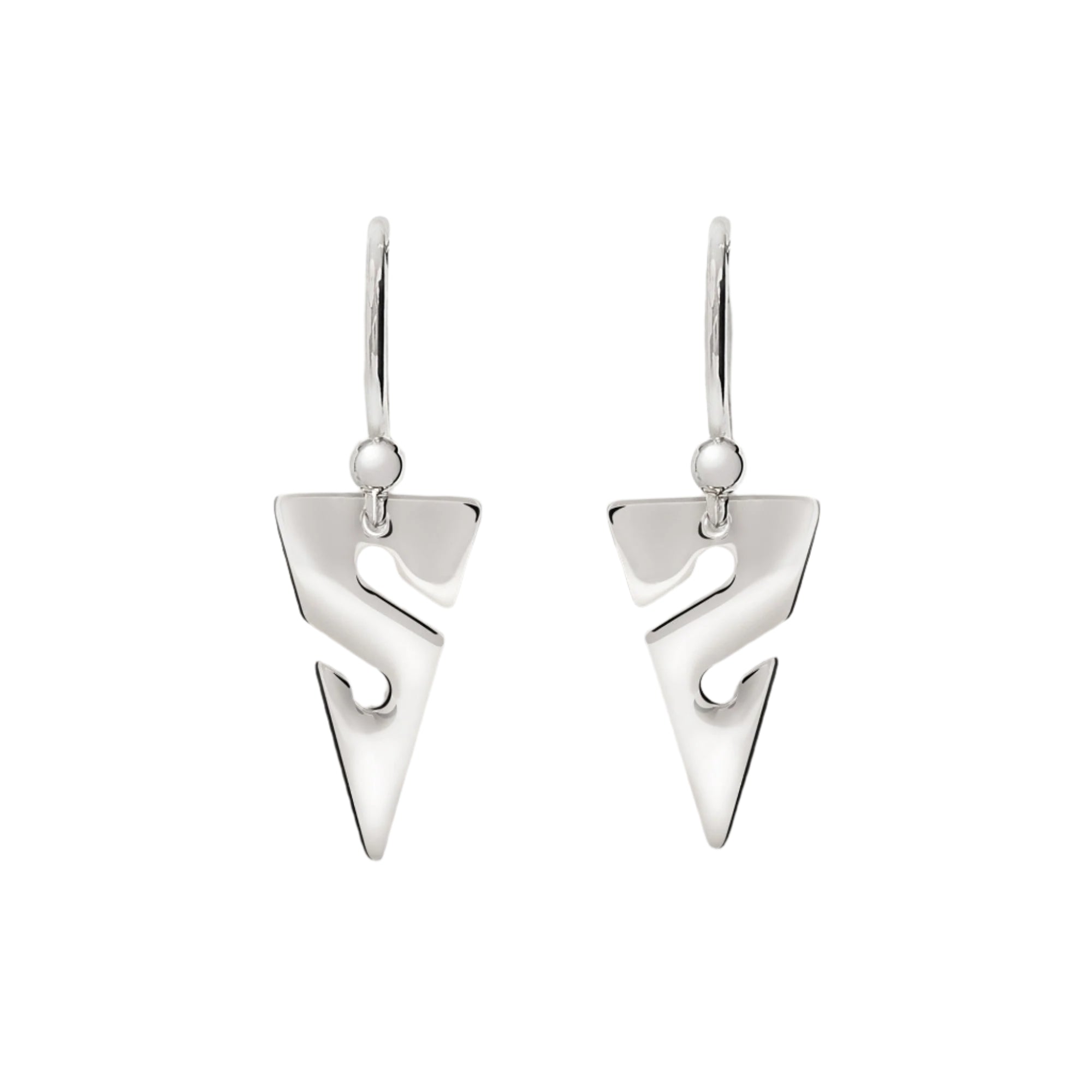 Line Arrow Sterling Silver Drop Earrings