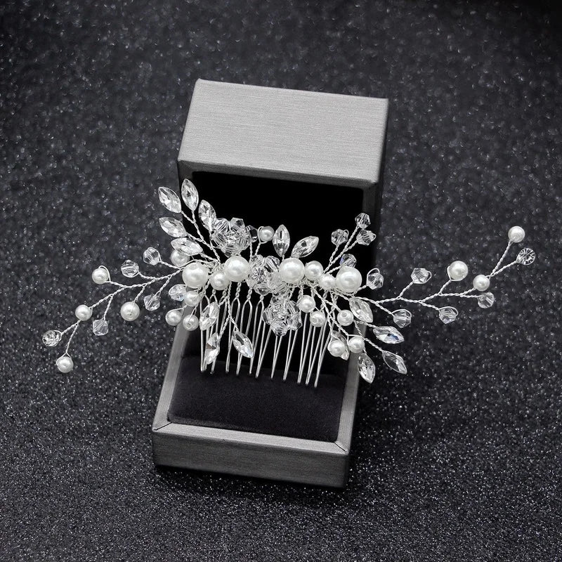 Elegant Handmade Tiara Wedding Hair Comb