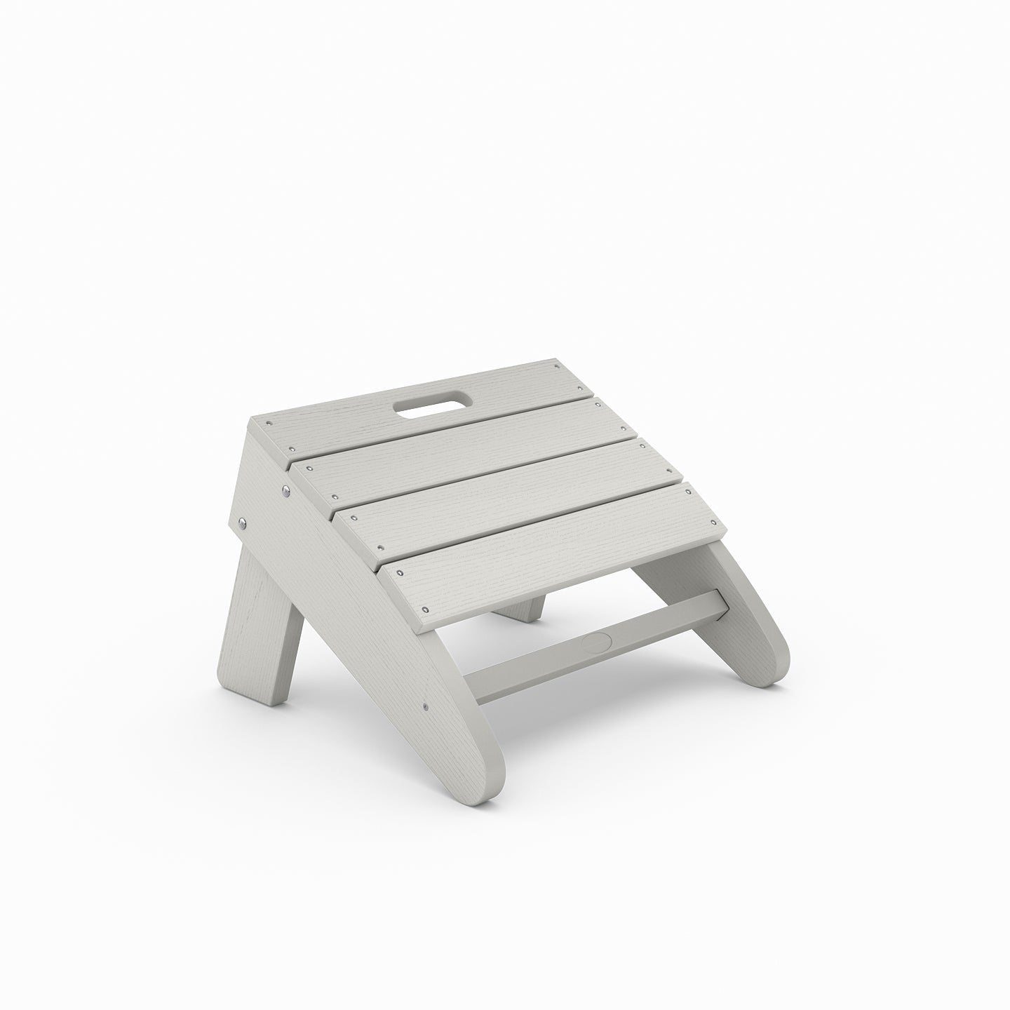 White folding stool on a white background