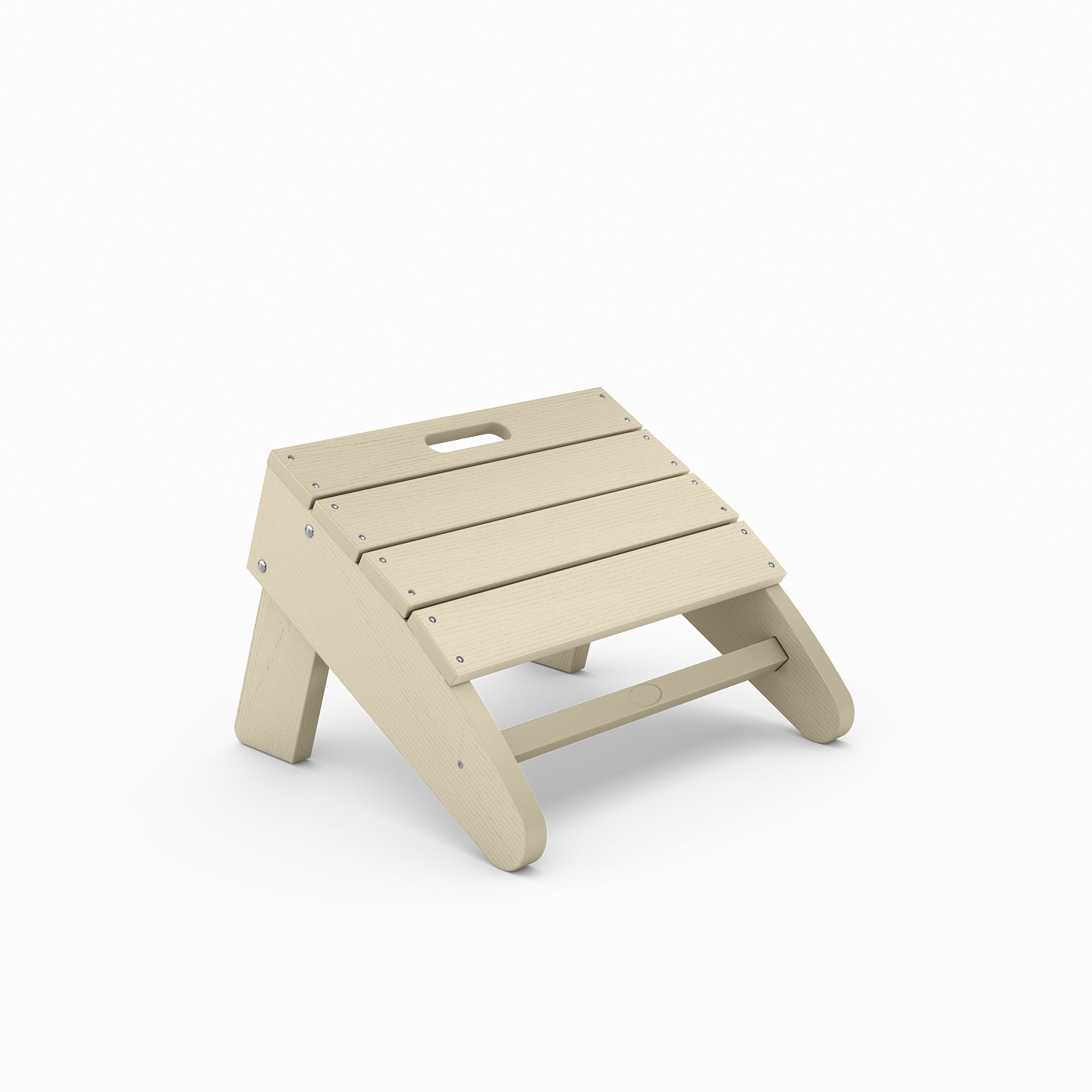 Beige outdoor folding table on a white background