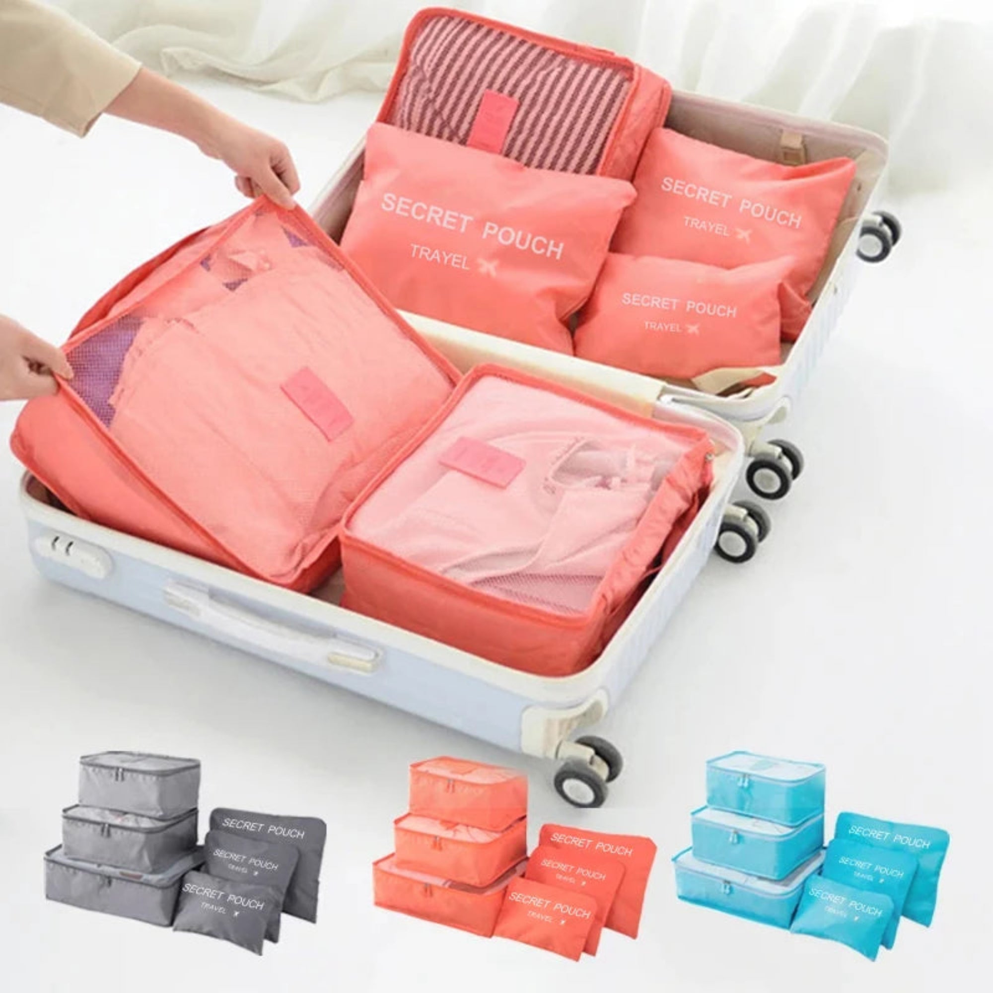 Six Piece Travel Luggage Storage Bags