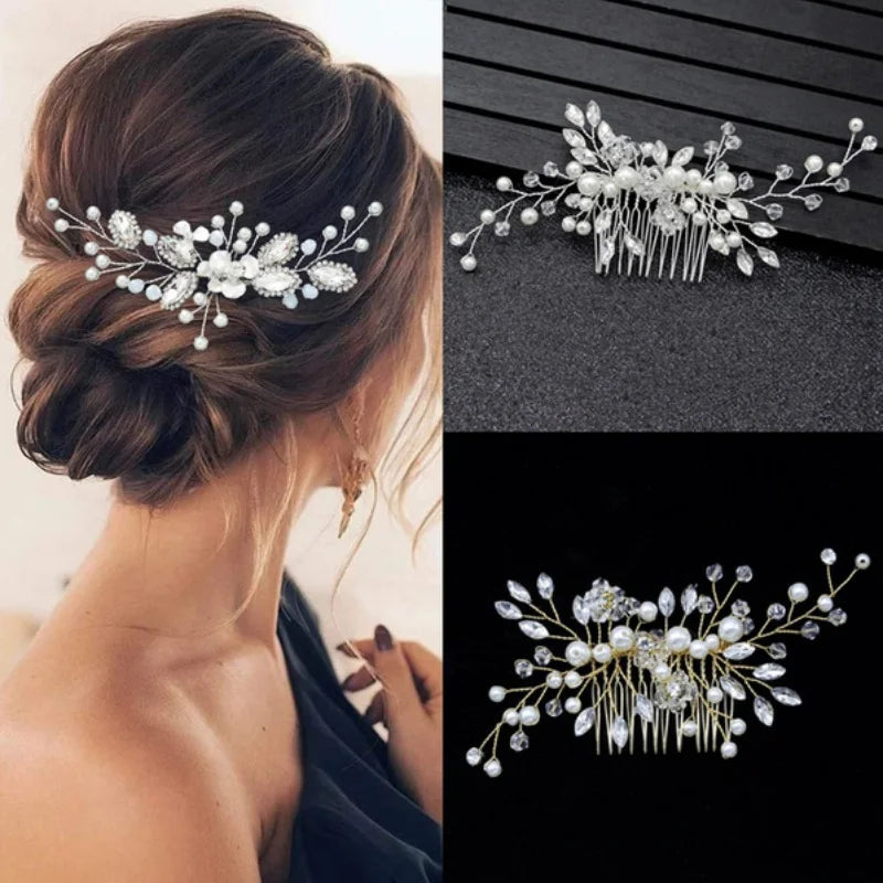 Elegant Handmade Tiara Wedding Hair Comb