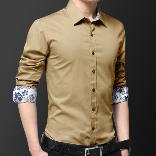 Button Down Shirt with Oriental Inner Details