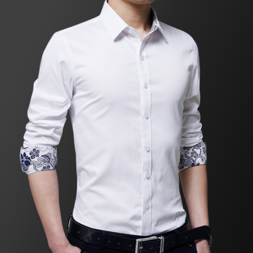 Button Down Shirt with Oriental Inner Details