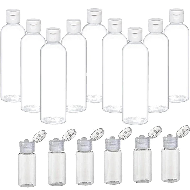 Clear Empty Plastic Travel Size Bottles w/ Flip